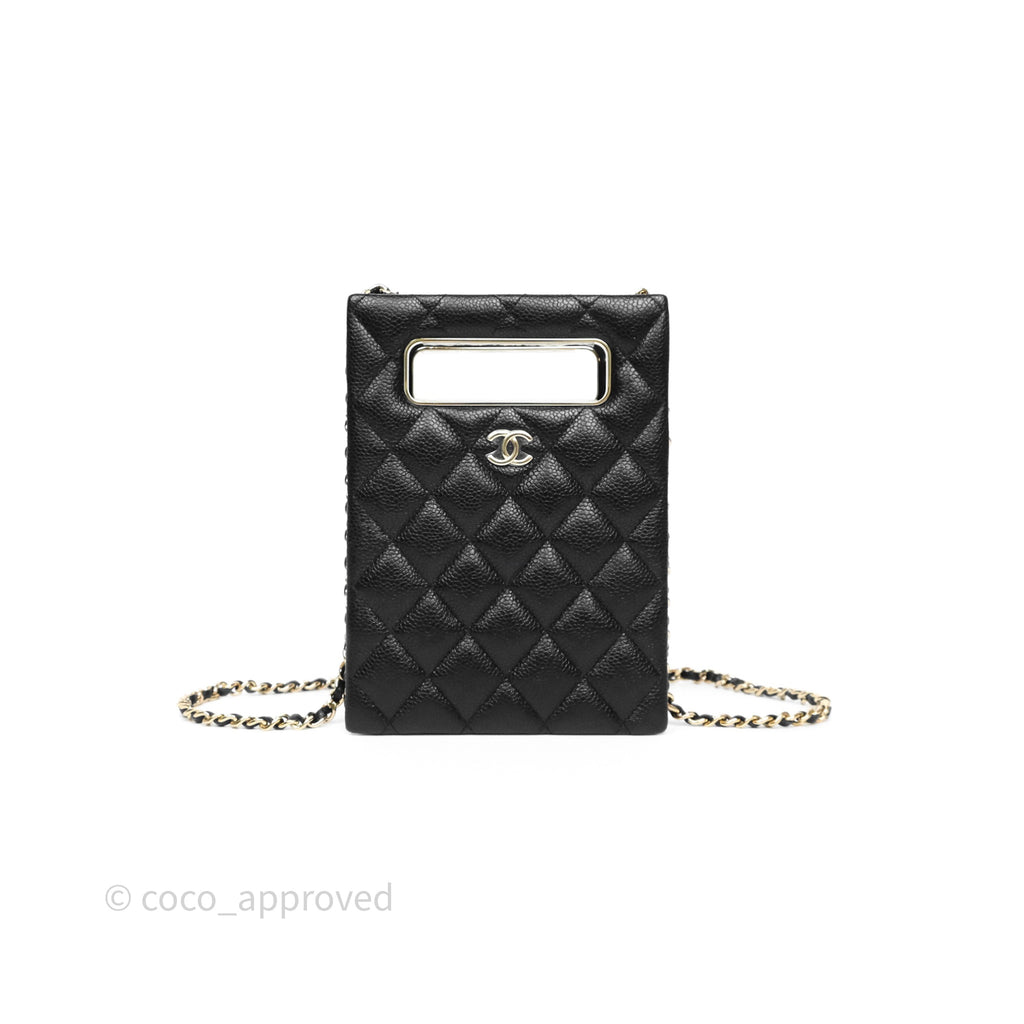 Chanel Evening Bag Black Caviar Gold Hardware 22S