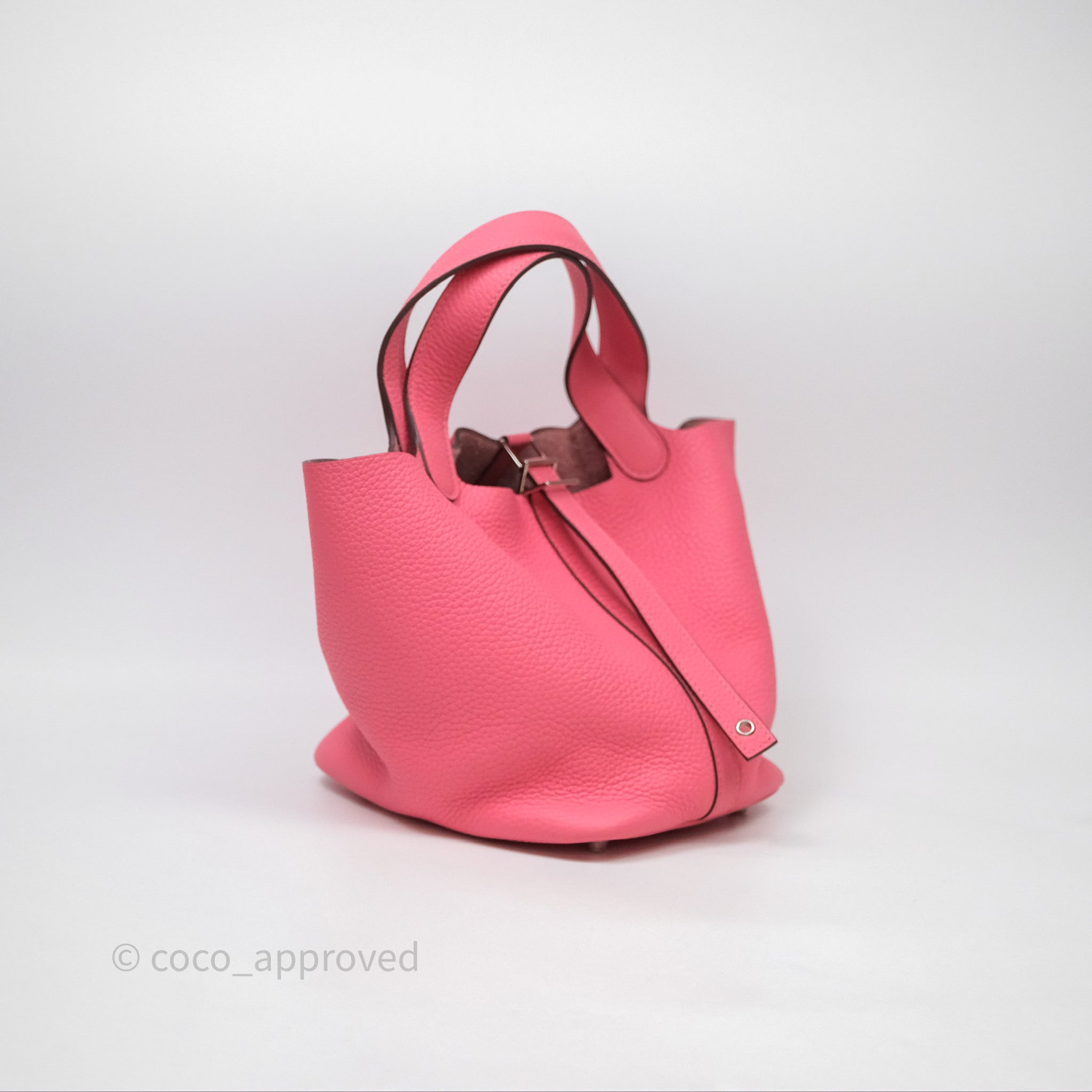 Hermes Picotin 18 Rose Azalee 8W Clemence Palladium Hardware