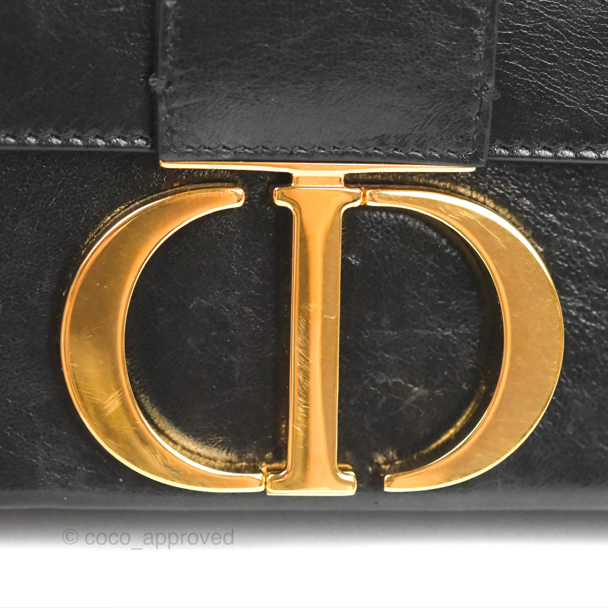 Dior 30 Montaigne Bag Black in Calfskin Leather with Gold-tone - US
