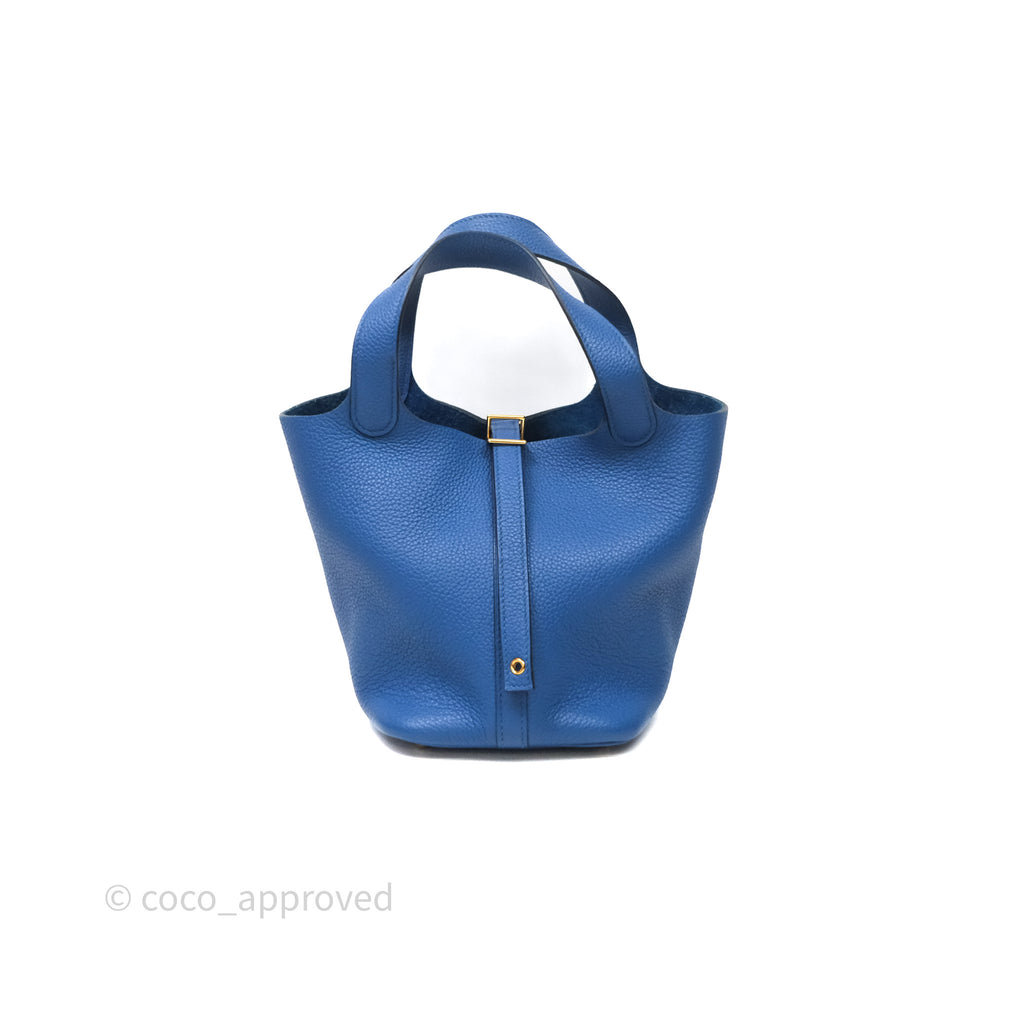 Hermès Picotin Lock 18 Taurillon Maurice 71 Bleu France Gold Hardware