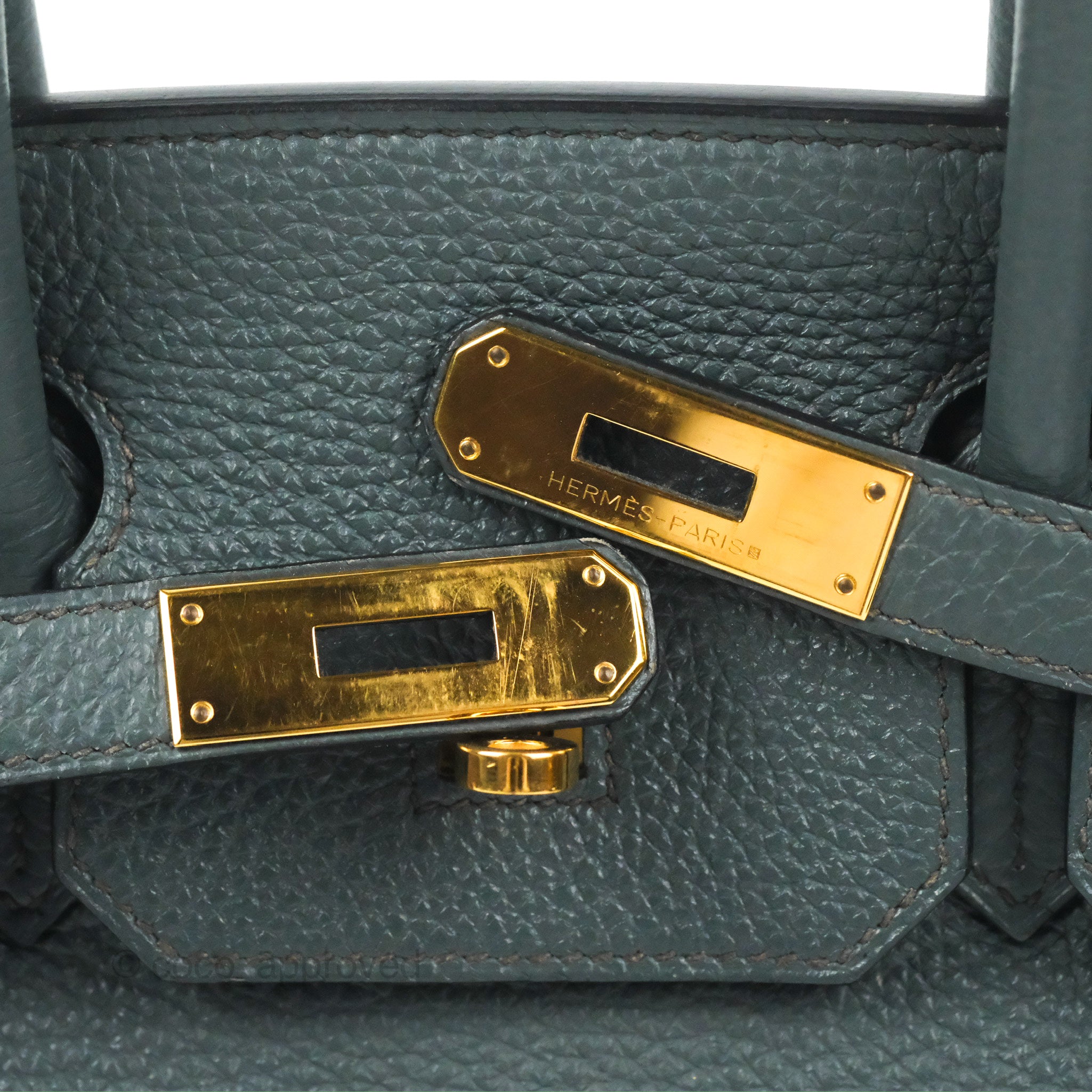 Hermes Birkin 30 Vert Cypress Togo Gold Hardware