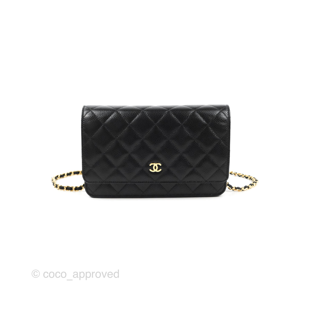 Chanel Quilted Classic WOC Black Caviar Gold Hardware