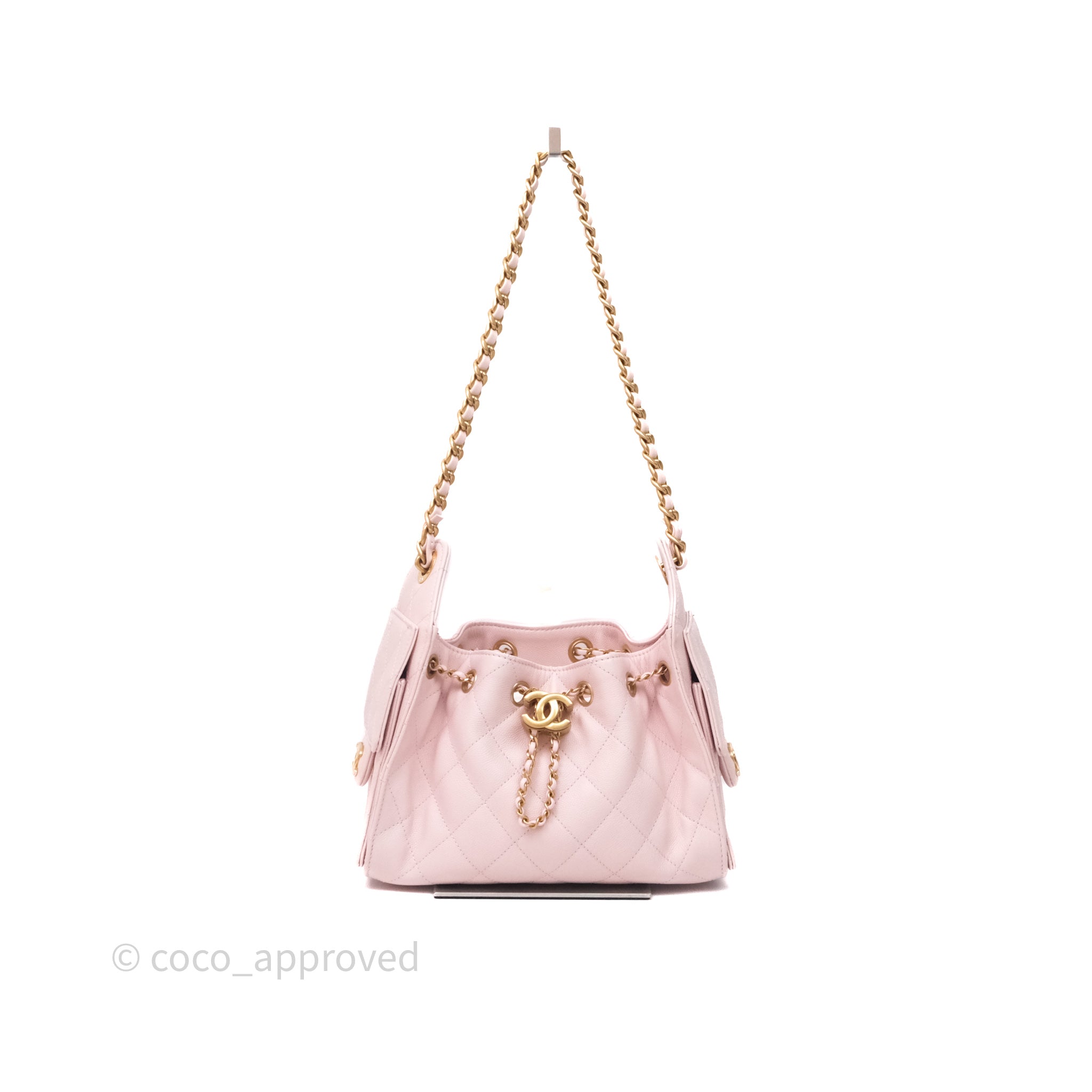 Chanel 25 Mini Pink Caviar Aged Gold Hardware – Coco  display picture 1