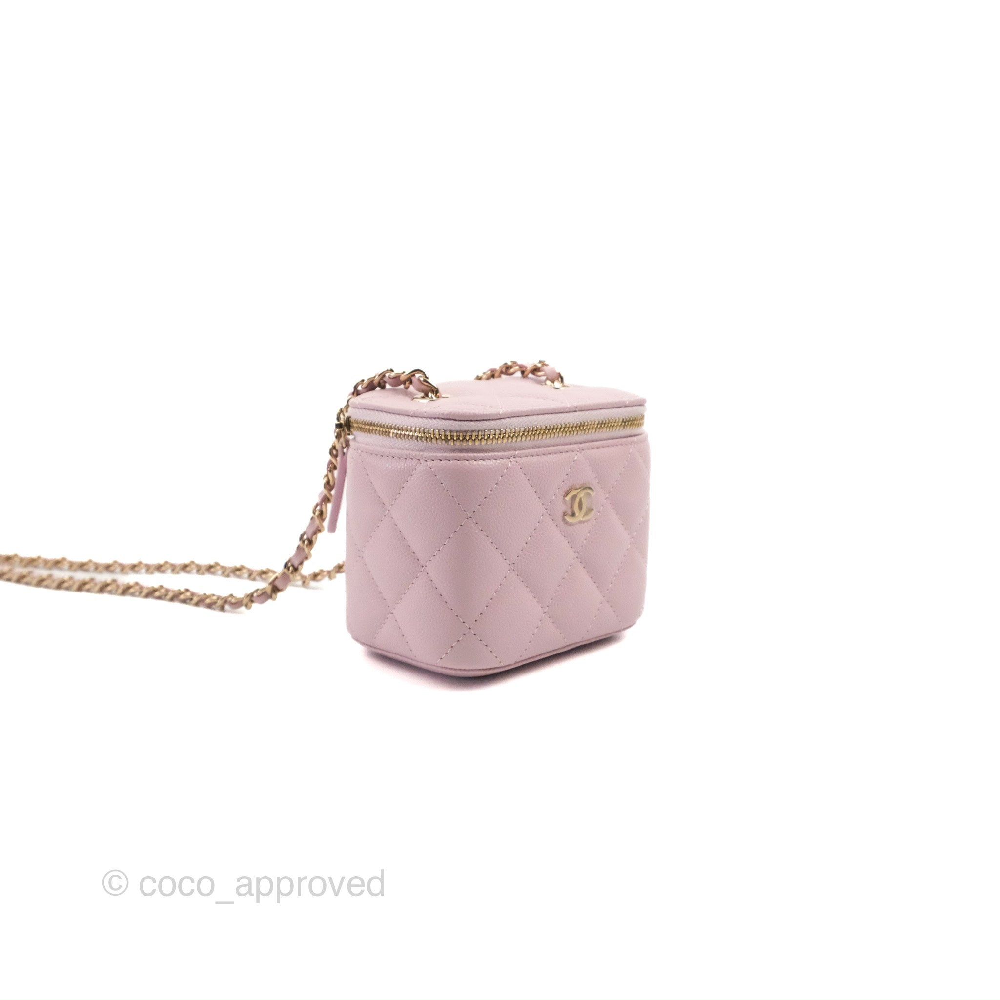 CHANEL 22C Pink Caviar Rectangular Vanity On Chain Gold Hardware –  AYAINLOVE CURATED LUXURIES