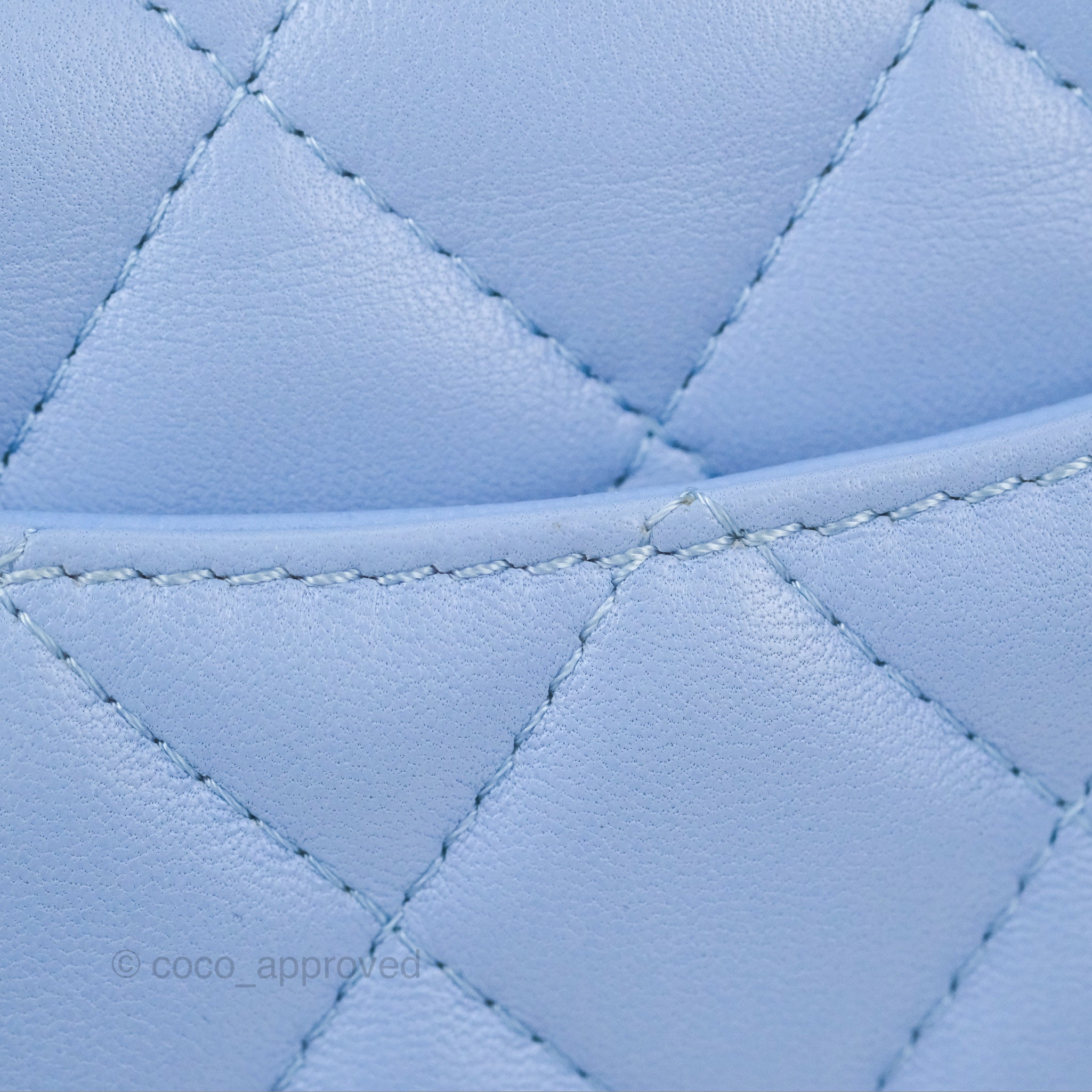 Chanel Quilted Mini Square Sky Blue Lambskin Gold Hardware 21C – Coco  Approved Studio