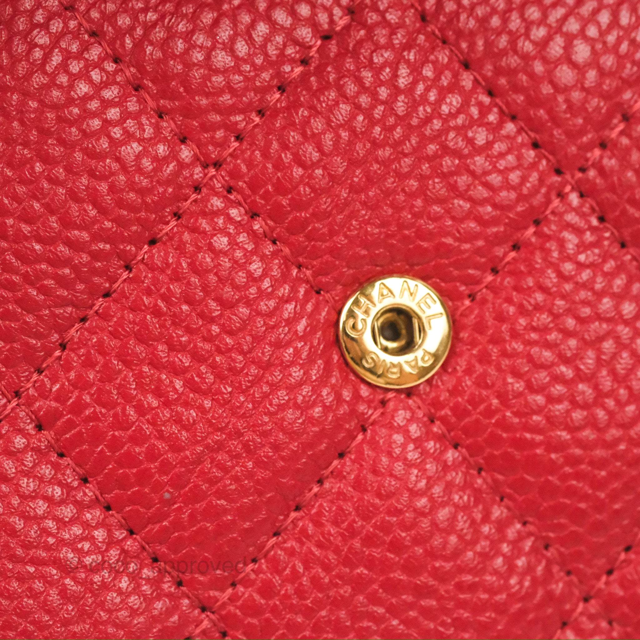 Chanel CC Filigree Short Flap Wallet Red Caviar Gold Hardware – Coco  Approved Studio