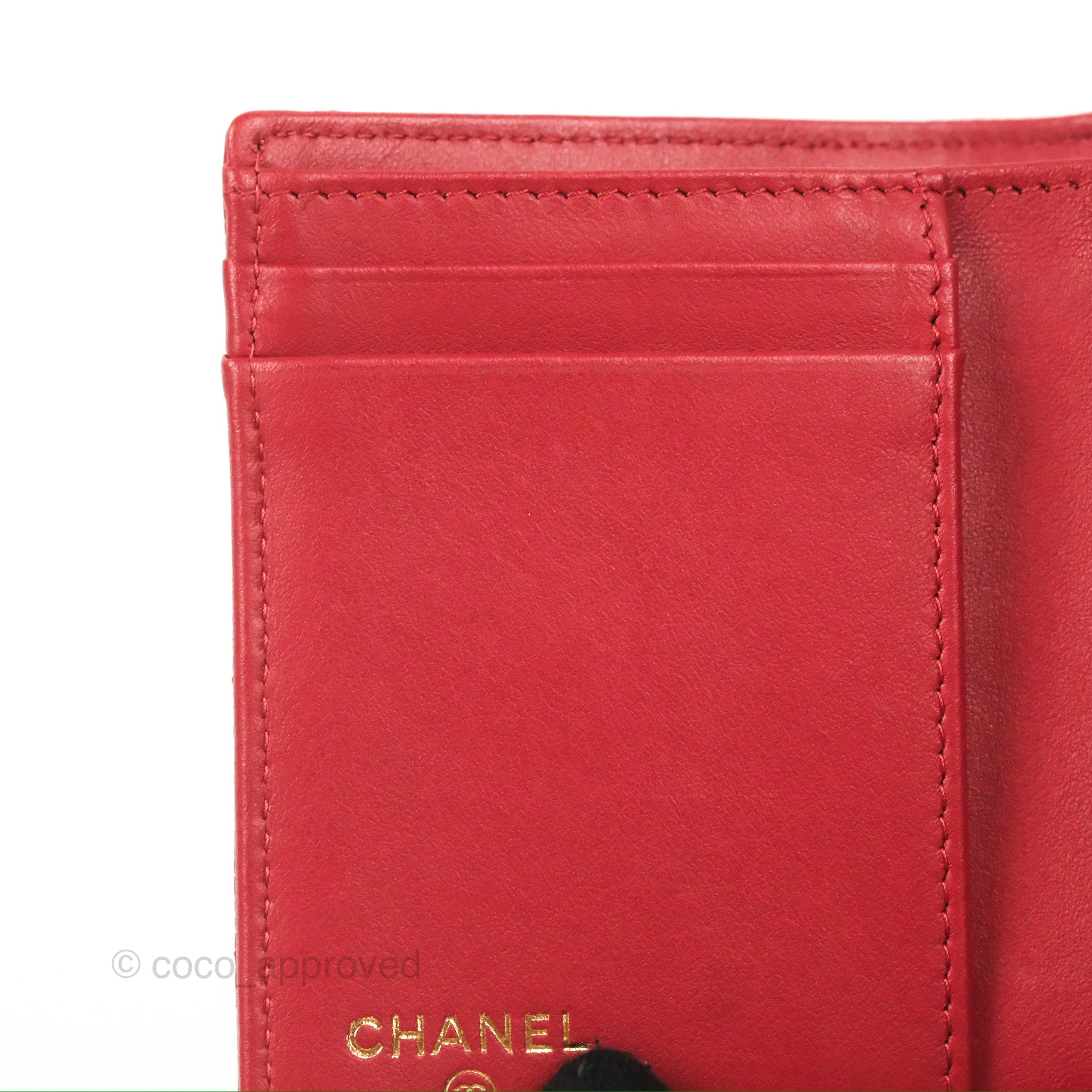 Chanel CC Filigree Short Flap Wallet Red Caviar Gold Hardware – Coco  Approved Studio