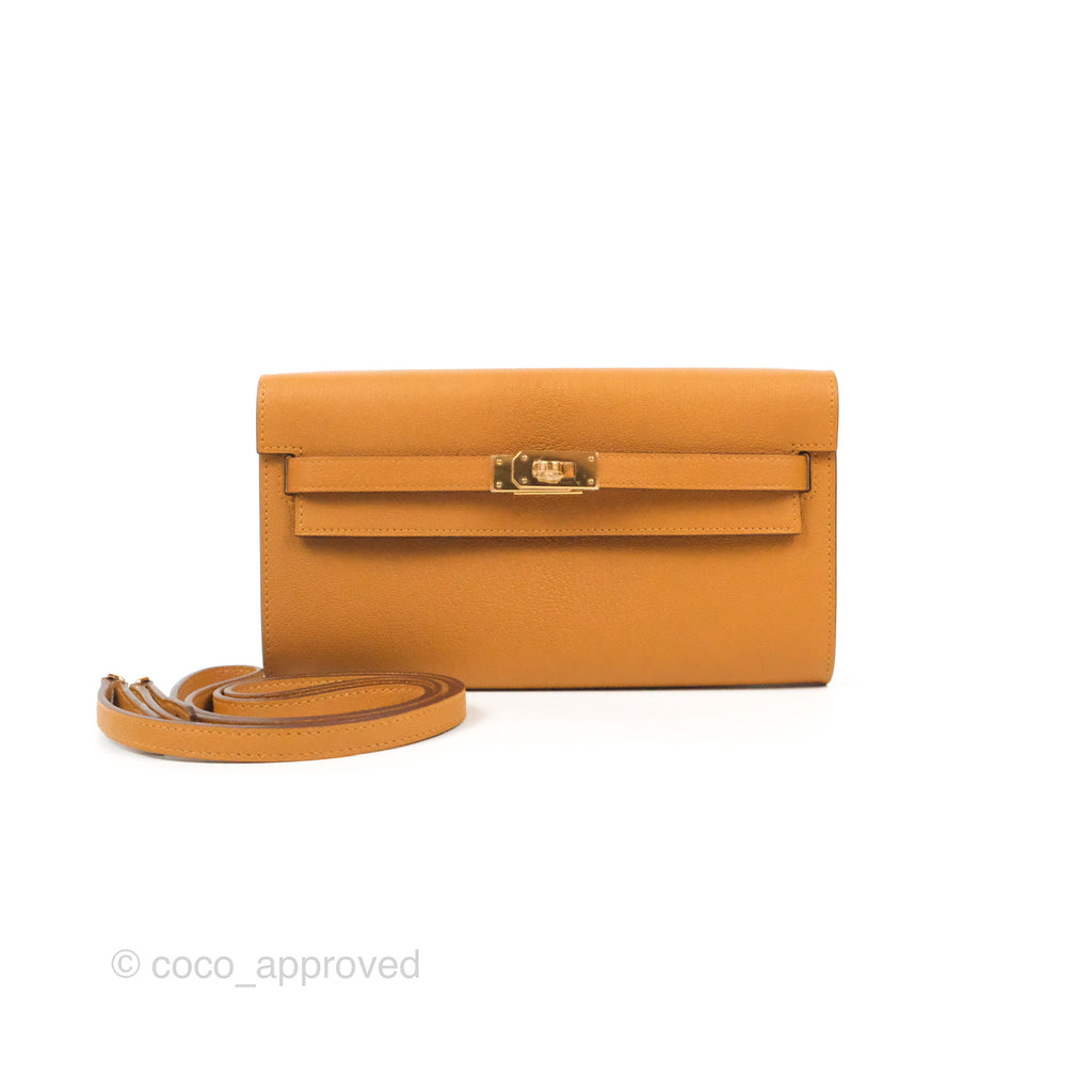 Hermès Kelly To Go Wallet Caramel Chevre Mysore Gold Hardware