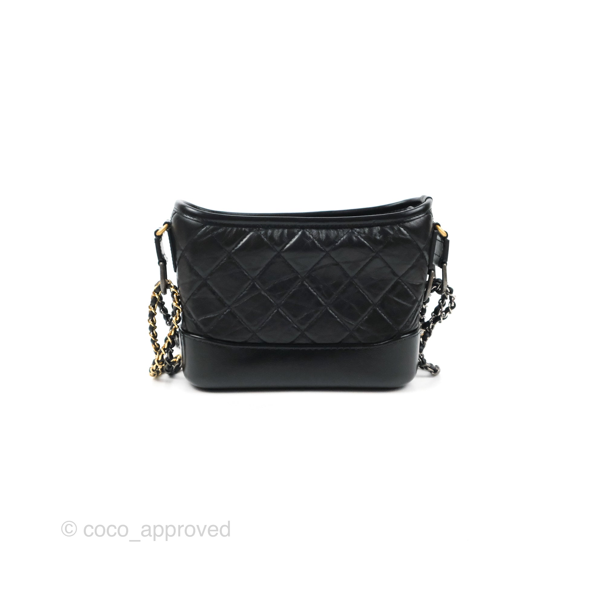 Chanel Quilted Small Gabrielle Hobo Black Aged Calfskin Mixed Hardware –  Coco Approved Studio