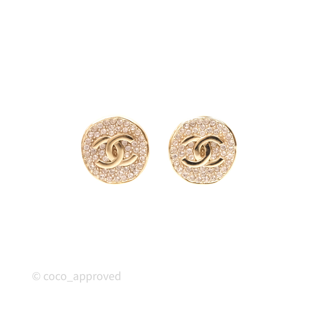 Chanel CC Crystals Round Earrings 21K