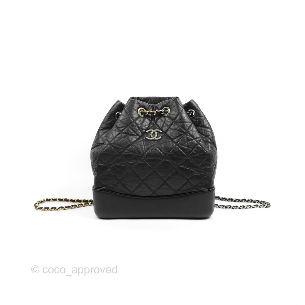 Chanel Small Gabrielle Backpack Black Aged Calfskin