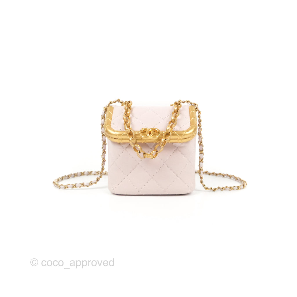 Chanel Kiss Lock Mini Vanity Pink Lambskin Gold Hardware – Coco Approved  Studio