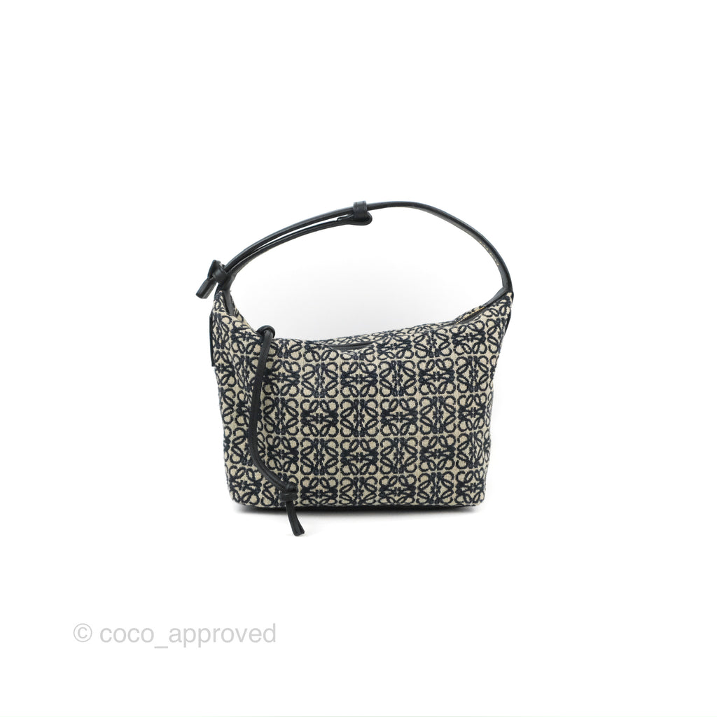 Loewe Small Cubi bag in Anagram Jacquard & Calfskin Navy/Black