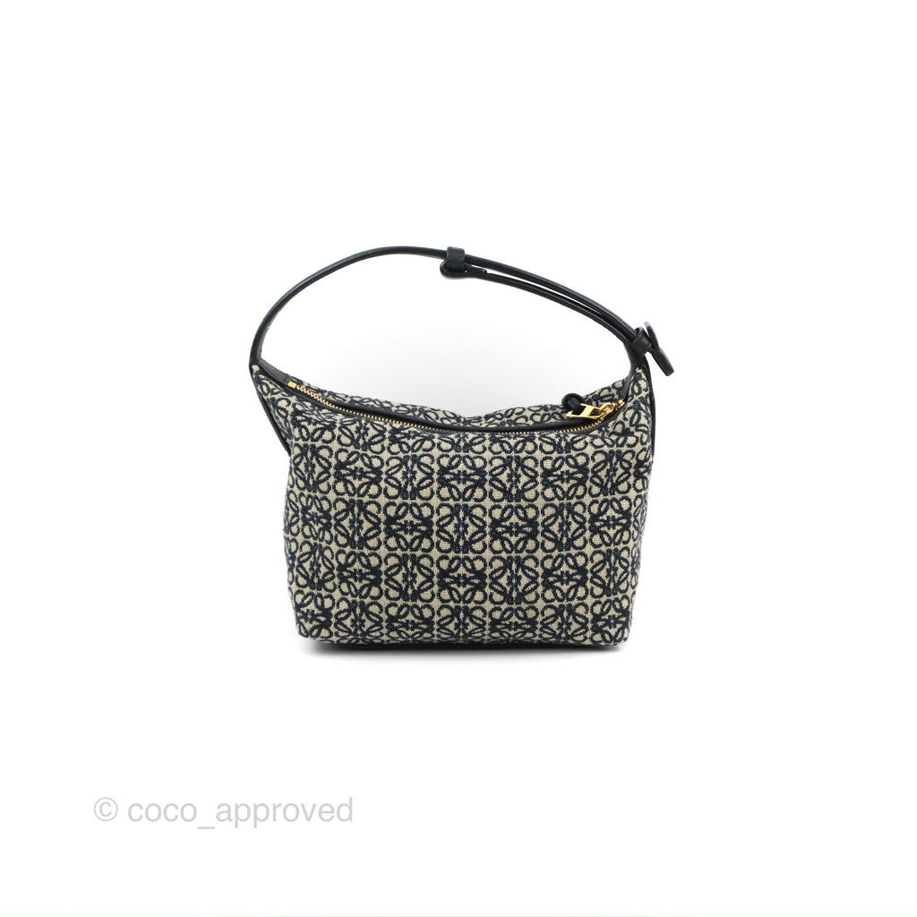 Loewe Small Cubi bag in Anagram Jacquard & Calfskin Navy/Black