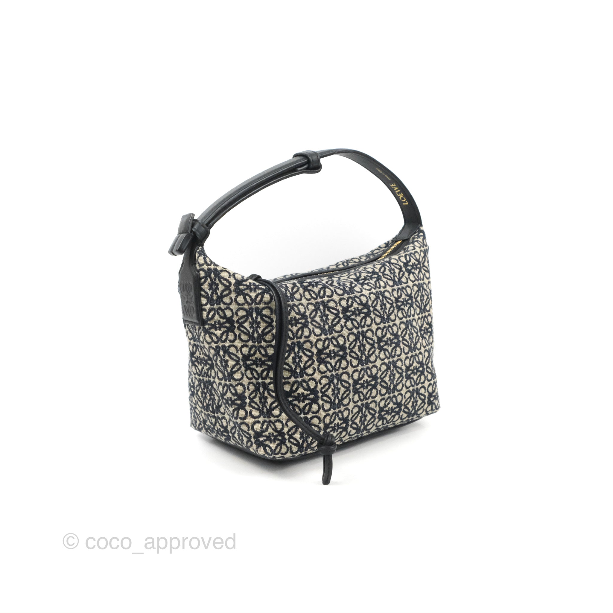 Loewe Cubi Anagram Jacquard and Leather Shoulder Bag