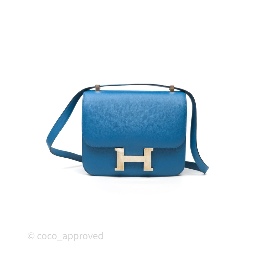 Hermès Constance 24 Bleu Lzmir 7W Epsom Palladium Hardware