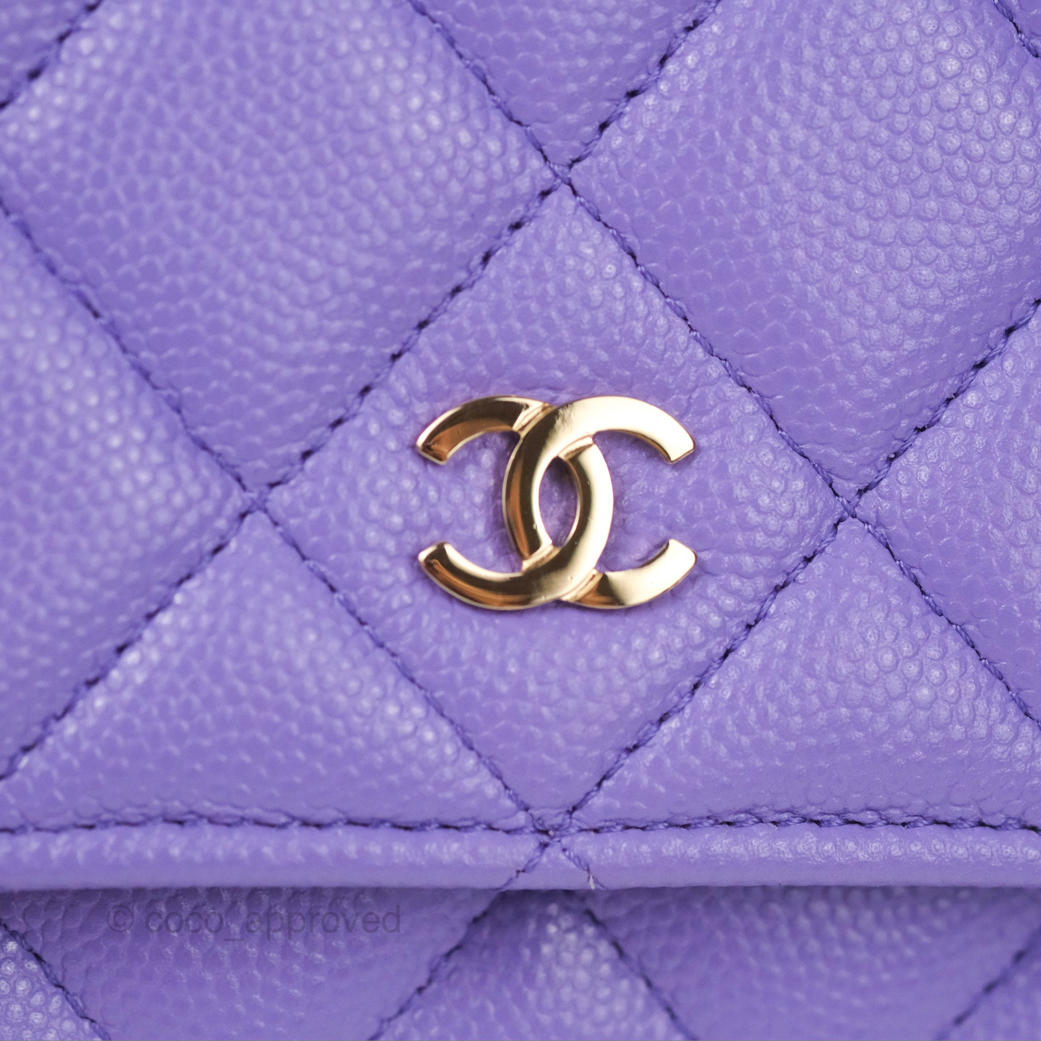 Chanel Quilted Classic Wallet on Chain WOC Purple Caviar Gold Hardware – Coco  Approved Studio