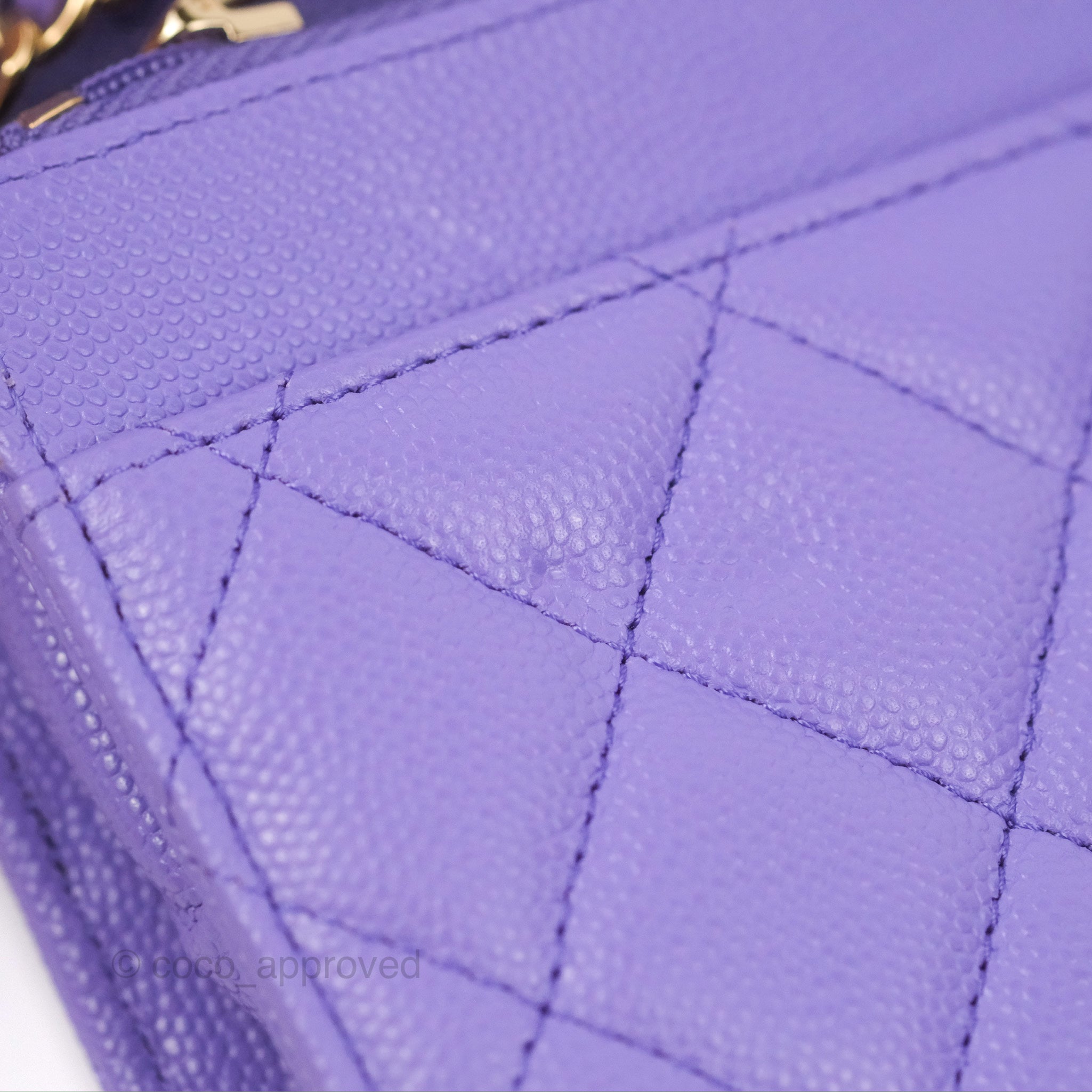 Chanel Quilted Classic Wallet on Chain WOC Purple Caviar Gold Hardware – Coco  Approved Studio