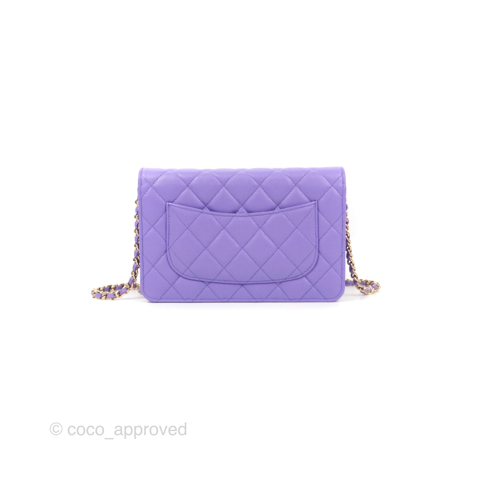 Chanel Quilted Classic Wallet on Chain WOC Purple Caviar Gold Hardware –  Coco Approved Studio