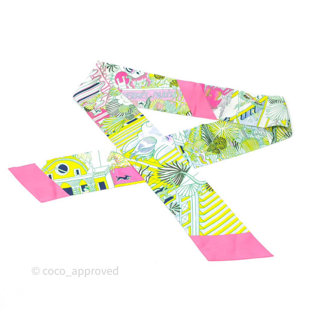 Hermes Maxi Animapolis PD/ Rose Vif/ Jaune Vif Twilly Slim