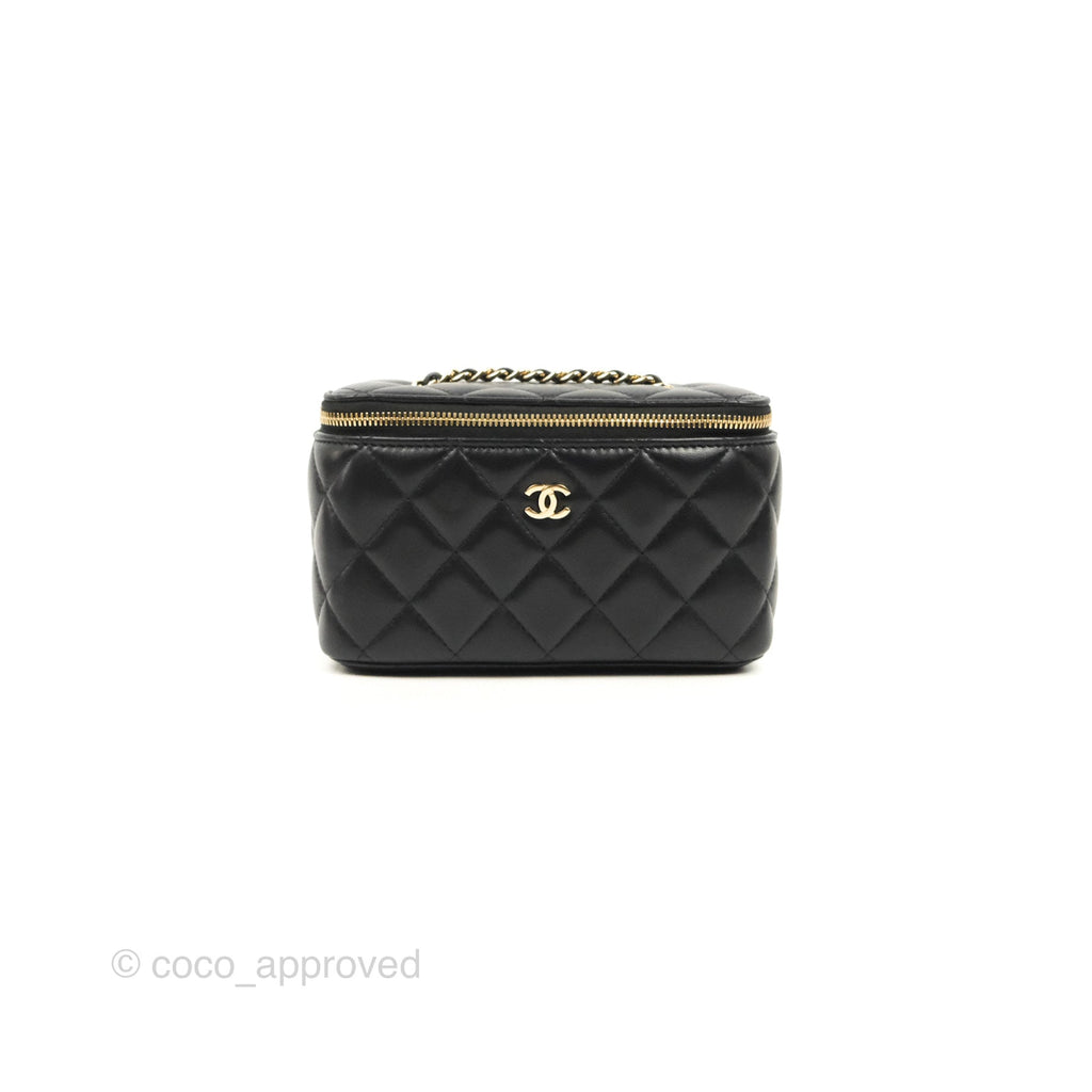 Chanel Vanity Rectangular Black Lambskin Gold Hardware