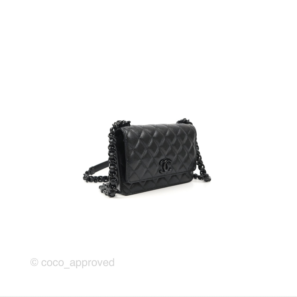 Chanel Quilted So Black Wallet on Chain WOC Caviar Incognito Hardware –  Coco Approved Studio