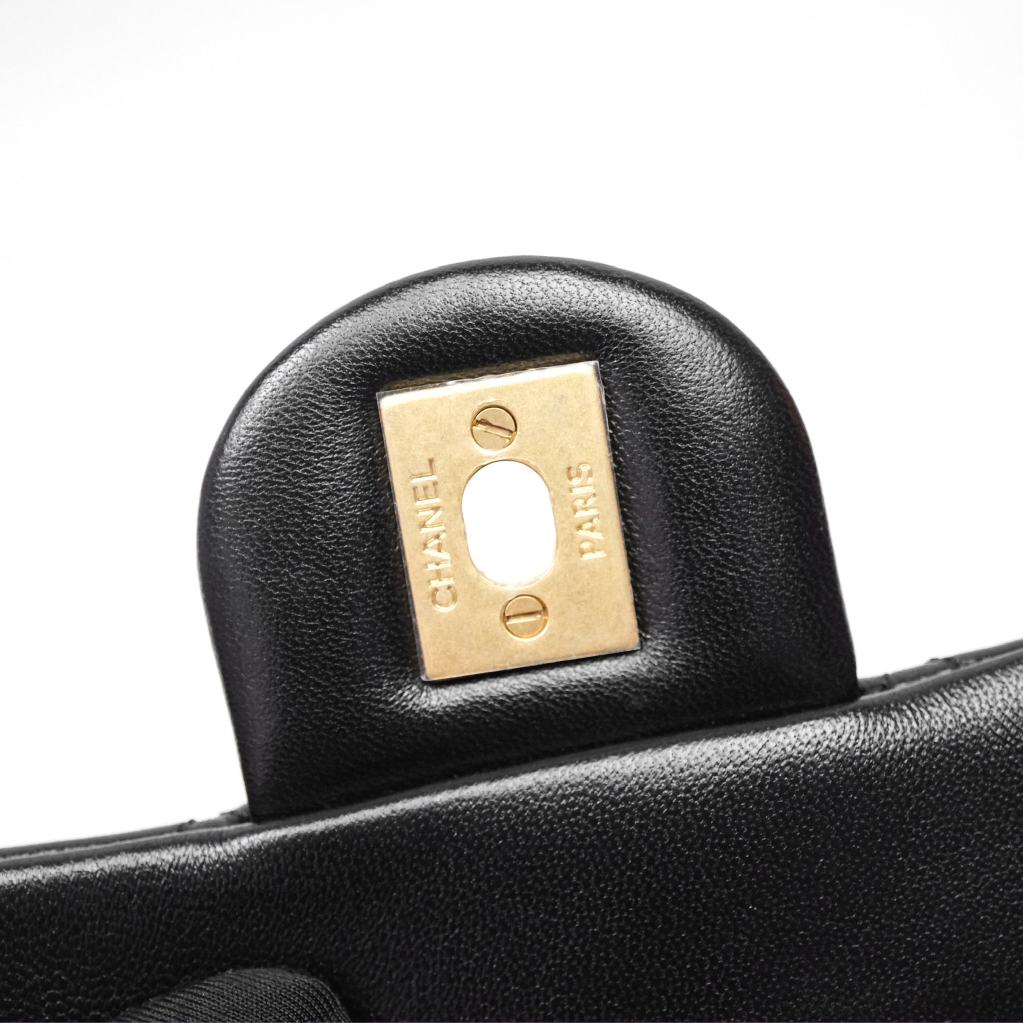 Chanel Pearl Crush Mini Square Quilted Black Lambskin Aged Gold