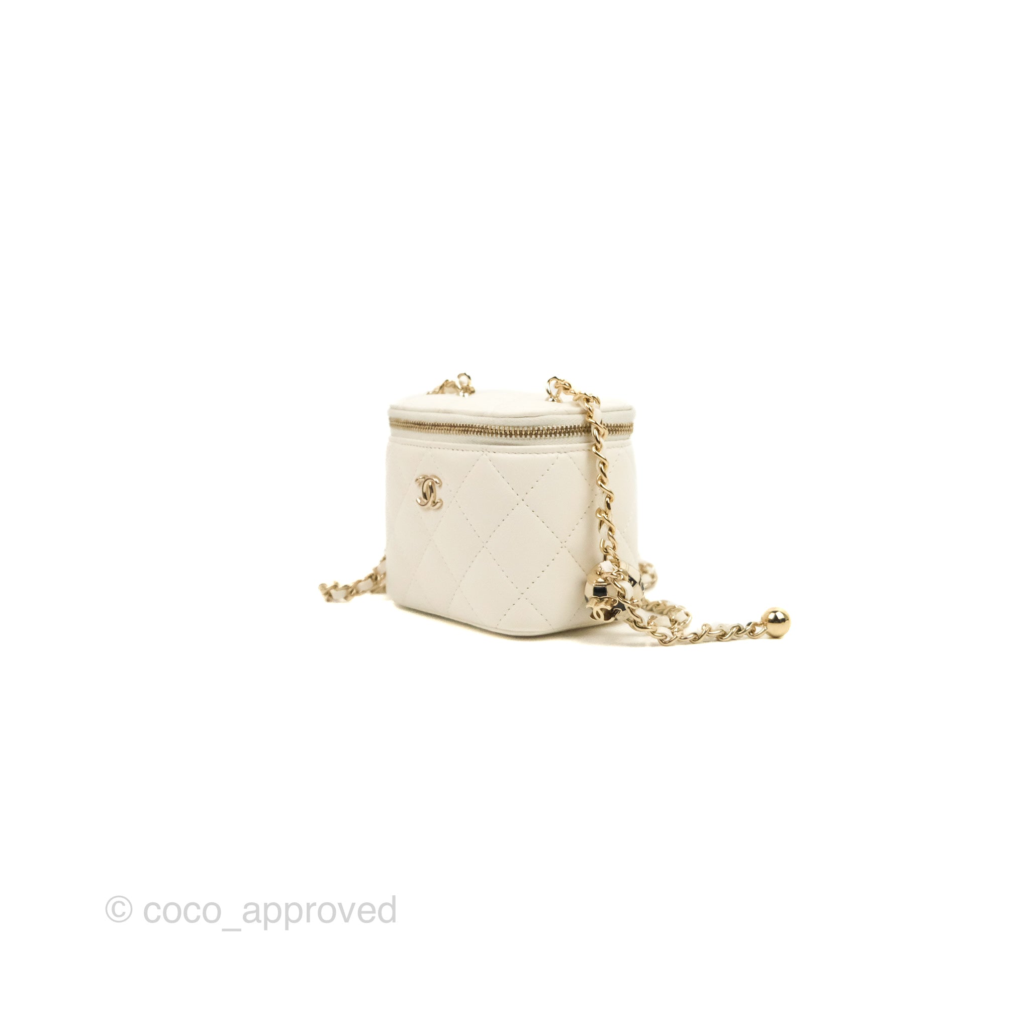 Chanel Pearl Crush Mini Vanity With Chain Lambskin Light Pink GHW