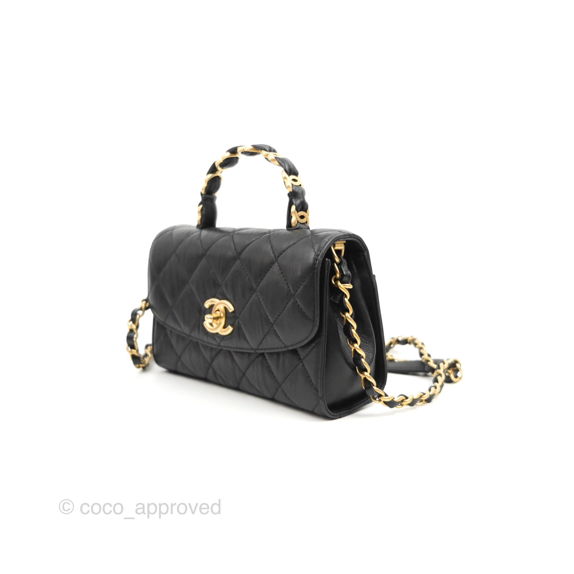 chanel mini flap bag with top handle handbag