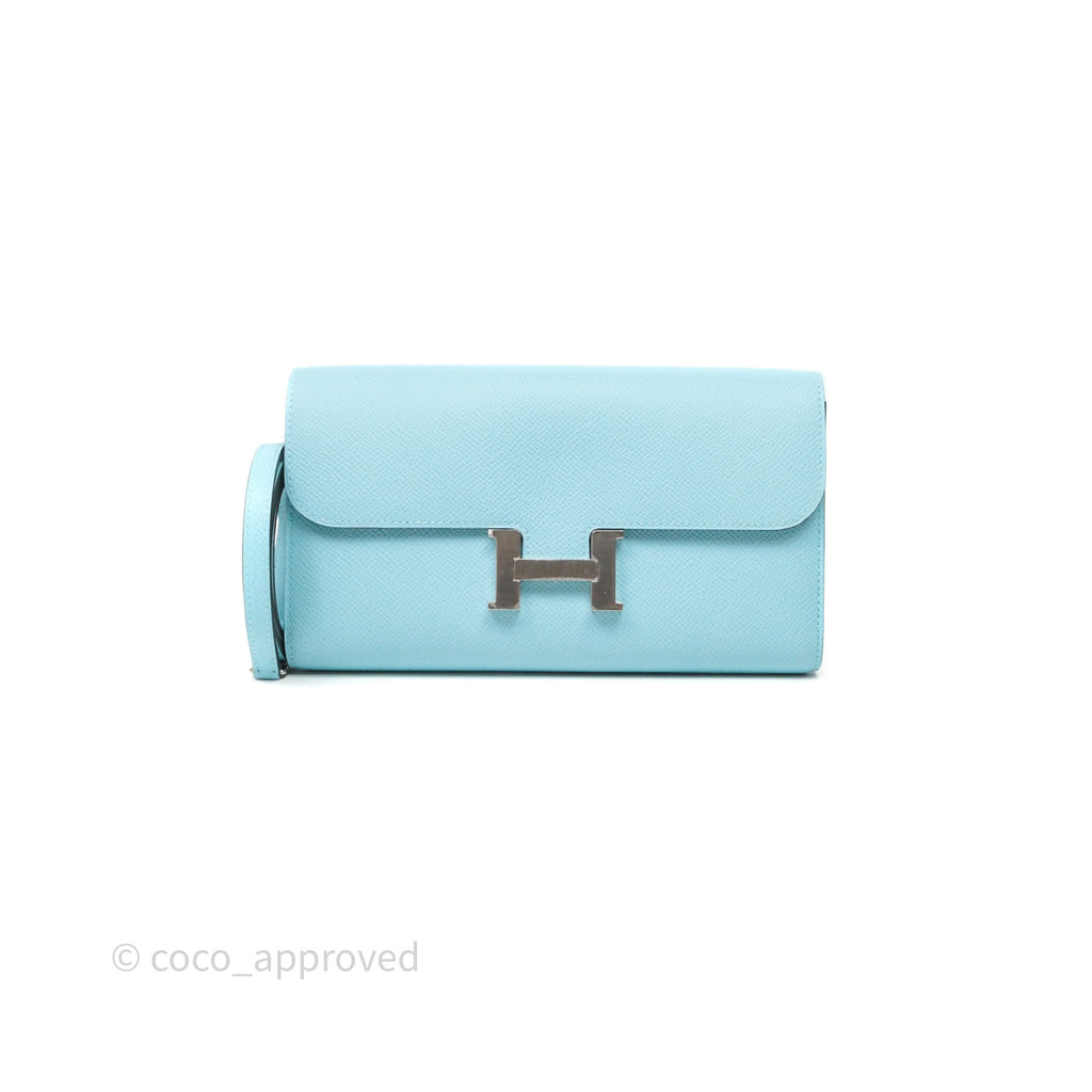 Hermès Constance To Go Wallet Bleu Atoll 3P Epsom Palladium Hardware