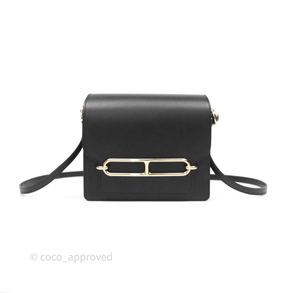 Hermès Roulis Mini 18 Black Noir 89 Gold Hardware