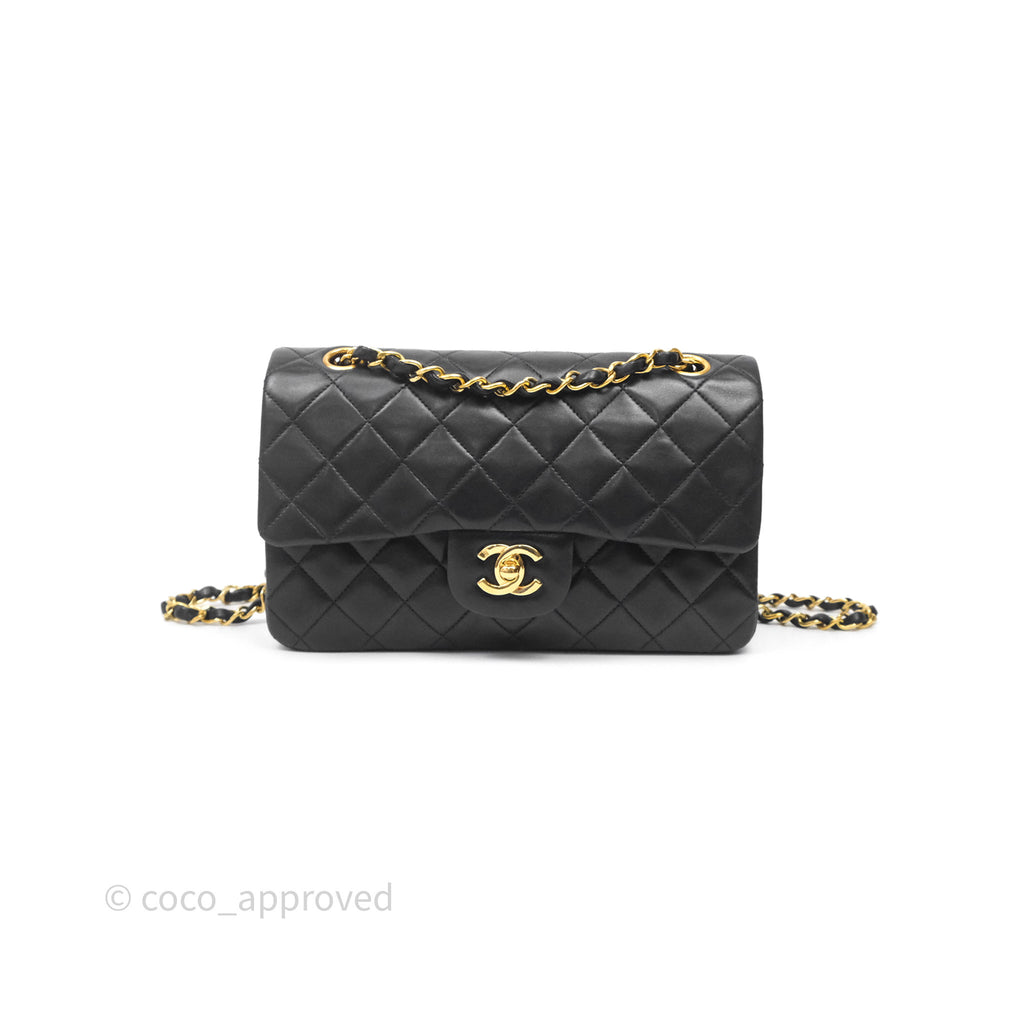Chanel Classic Vintage Small Flap Black Lambskin 24K Gold Hardware