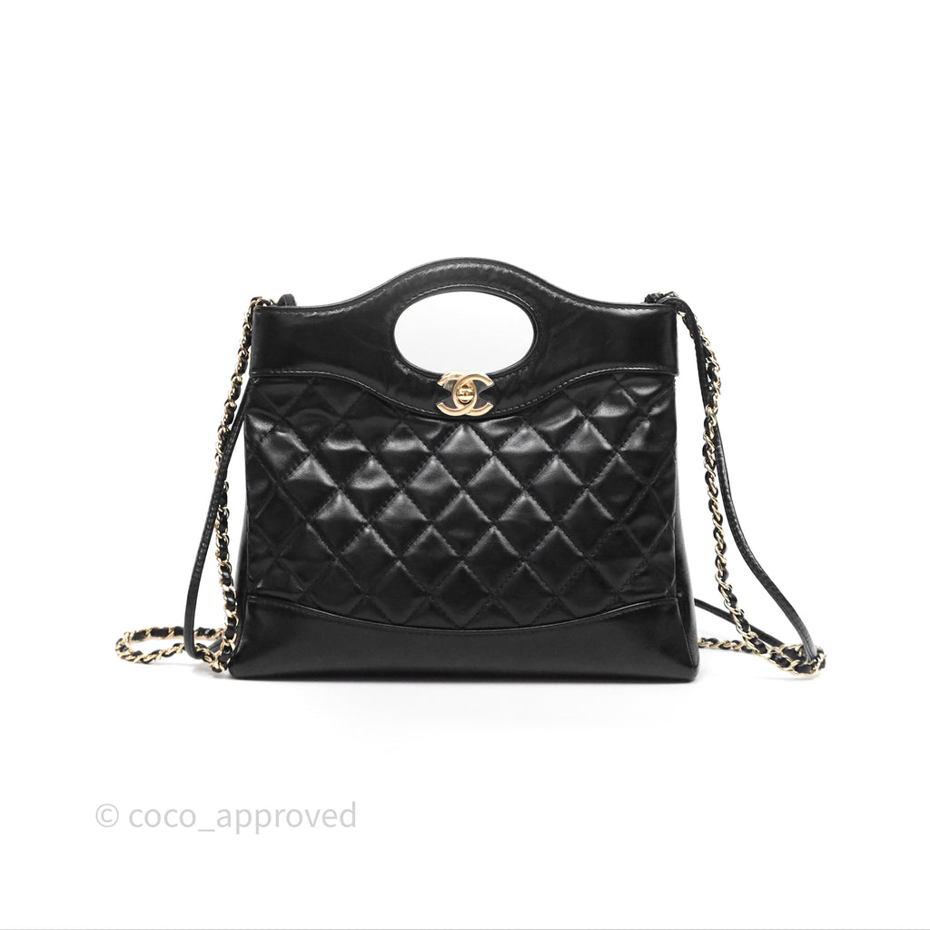 Chanel 31 Mini Black Shiny Lambskin Gold Hardware