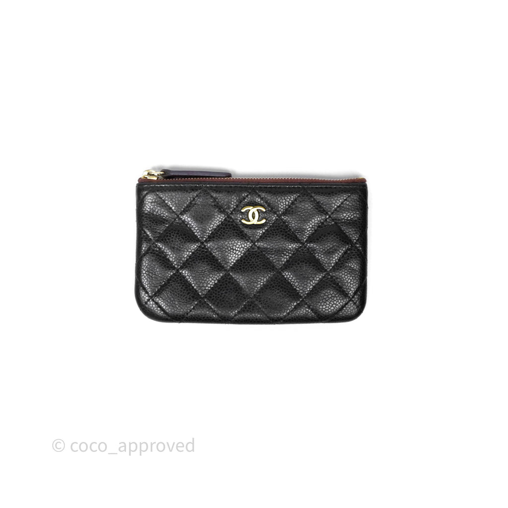 Chanel Quilted Mini O Case Black Caviar Gold Hardware