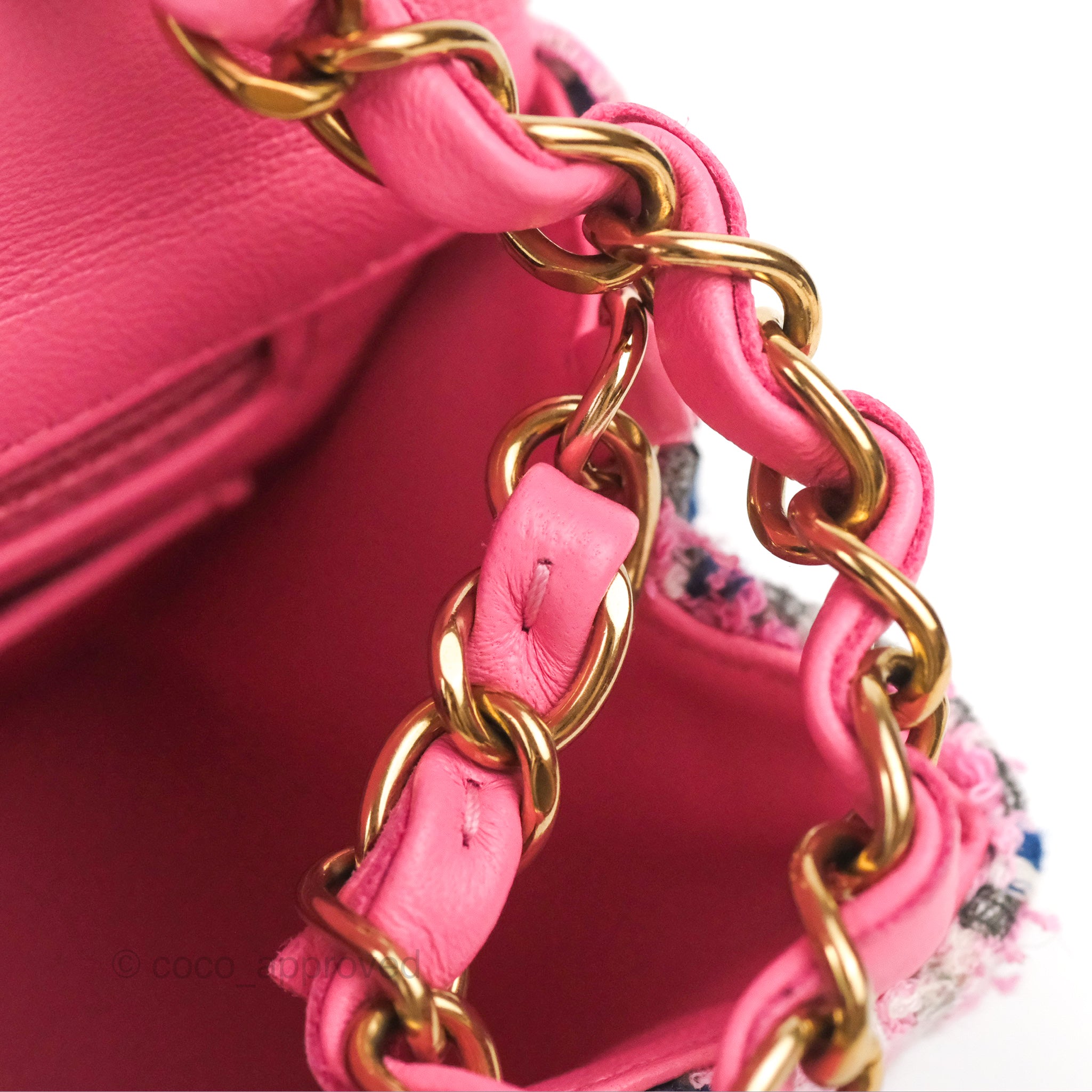 Chanel Tweed Flap Bag, Pink Tweed with Gold Hardware, New in Box WA001