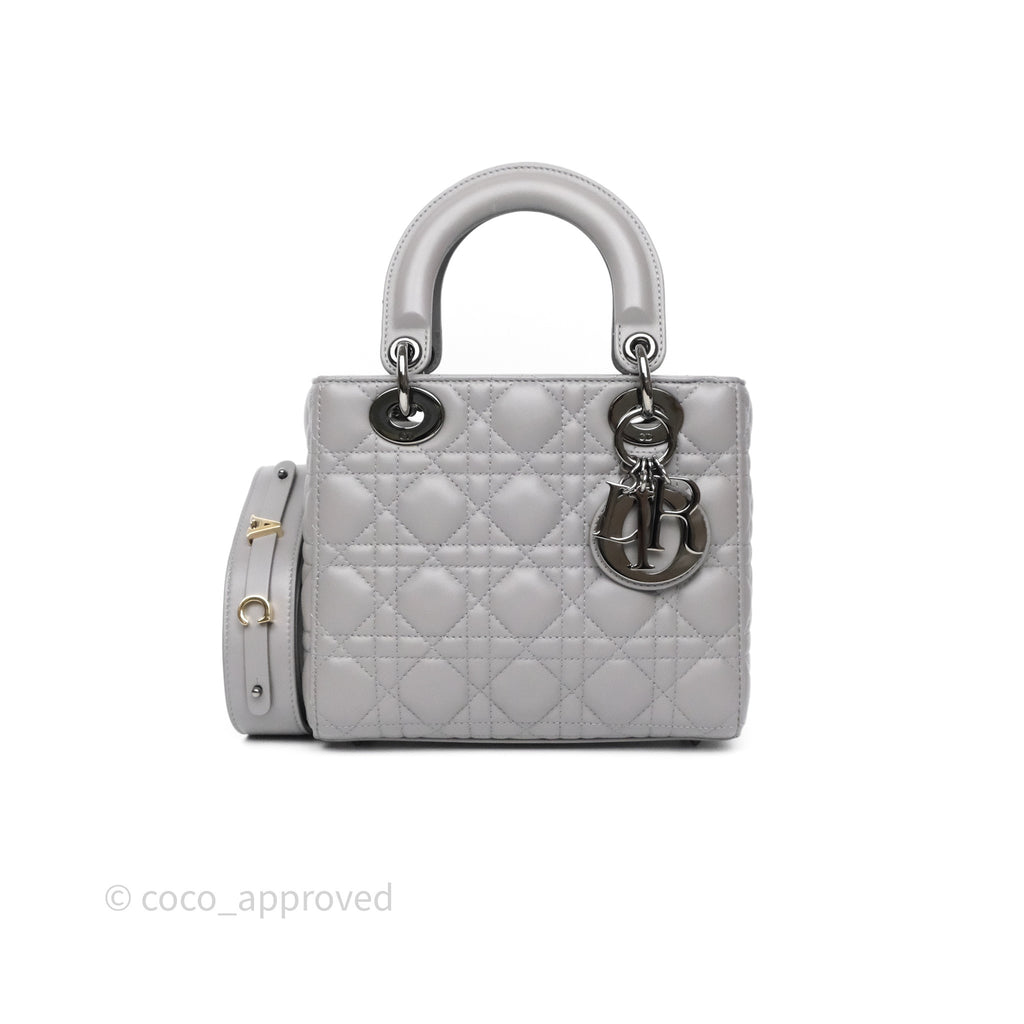 Christian Dior Small Lady Dior My ABCDior Bag Steel Grey Cannage Lambskin