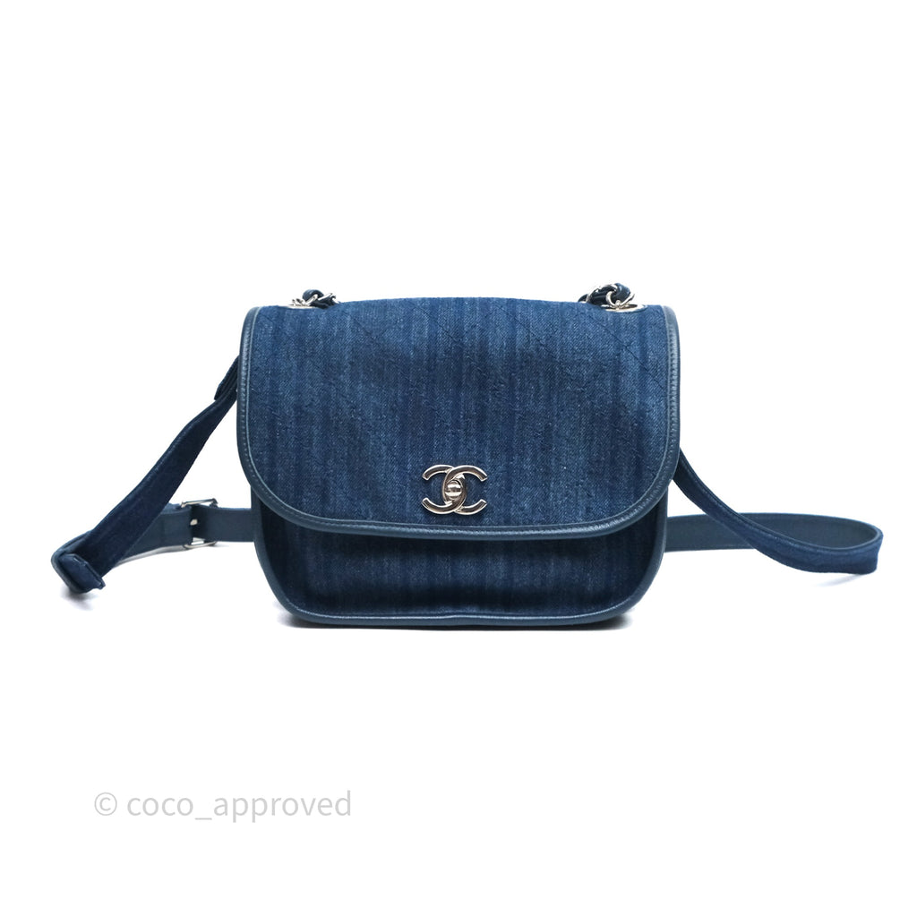Chanel Denim Flap Bag Sliver Hardware