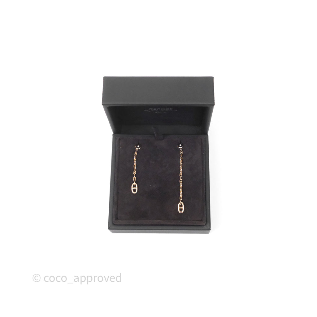 Hermès Farandole Drop Earrings 18K Rose Gold Diamond TPM