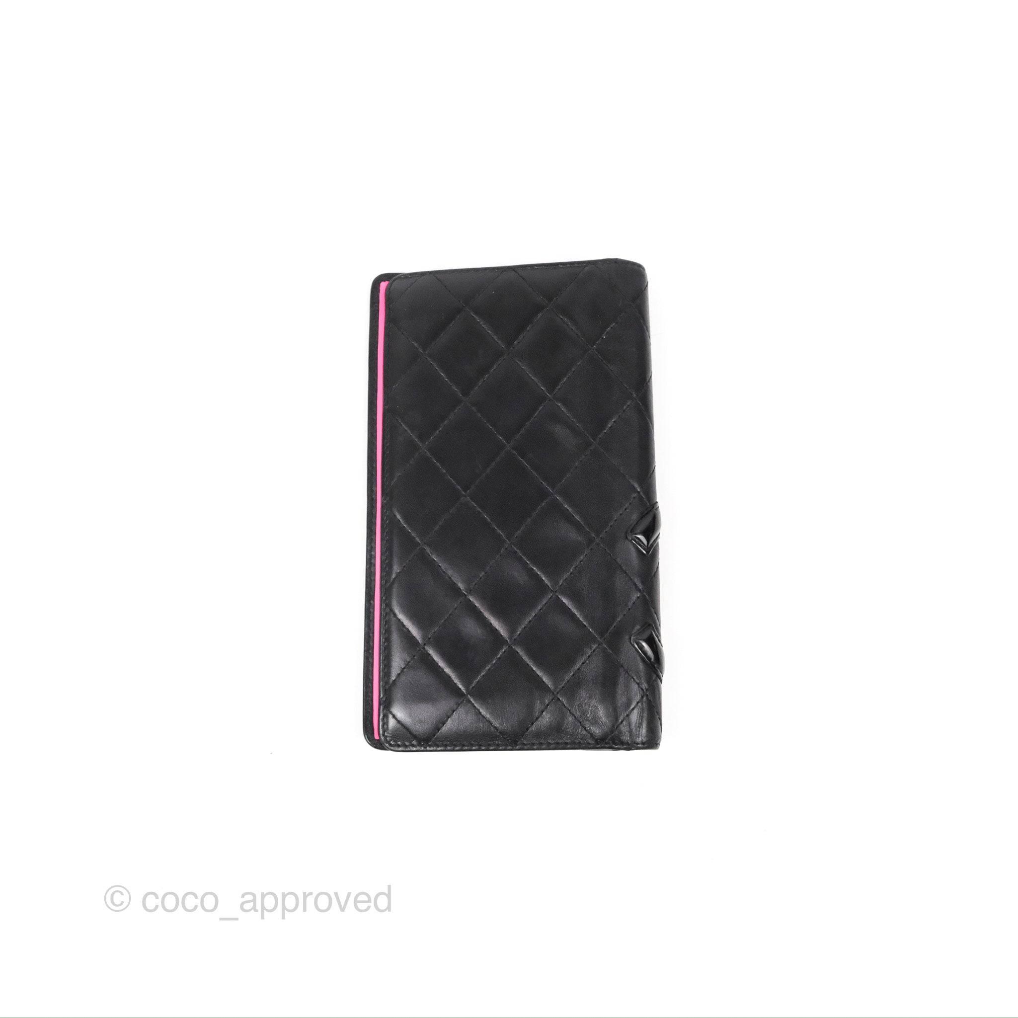 Sold at Auction: Chanel Pink and Black Quilted Leather Cambon