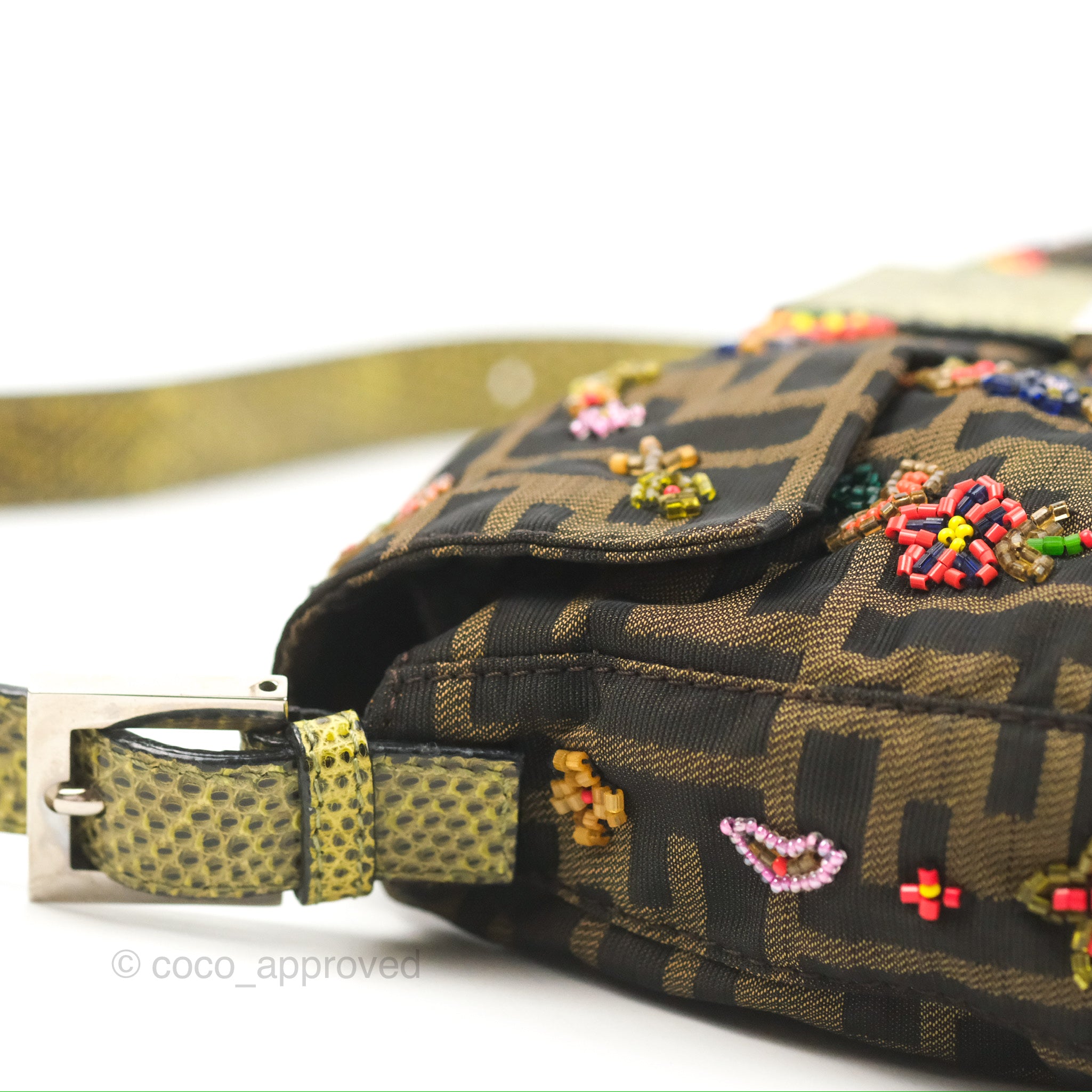 Fendi Vintage Baguette Shoulder Bag Floral Bead-embellished Zucca Canv –  Coco Approved Studio