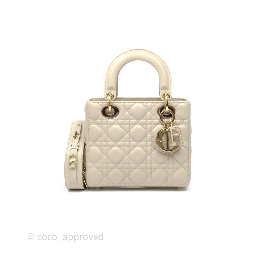 Christian Dior Small Lady Dior My ABCDior Bag Sand Beige Cannage Lambskin