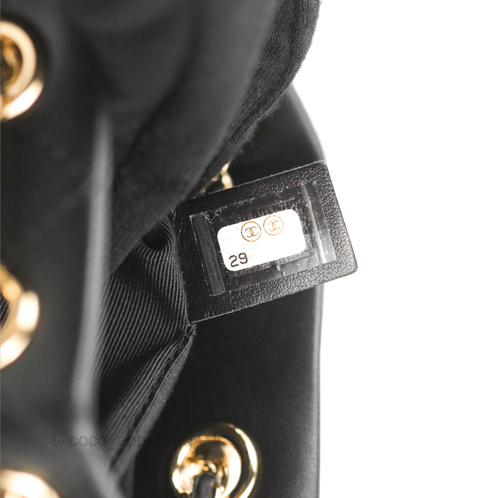 Chanel Quilted Drawstring Bucket Bag Black Calfskin Gold Hardware