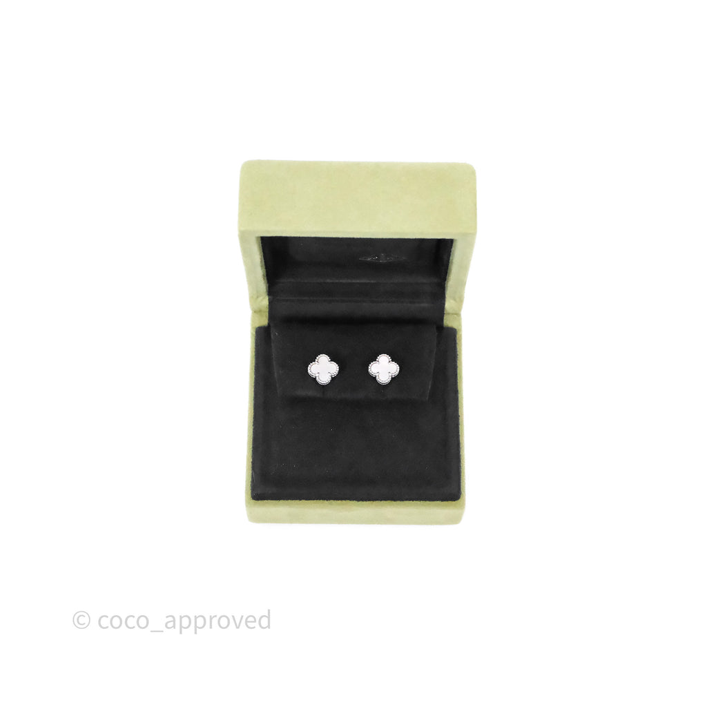 Van Cleef & Arpels Sweet Alhambra Earrings White Mother-of-pearl White Gold