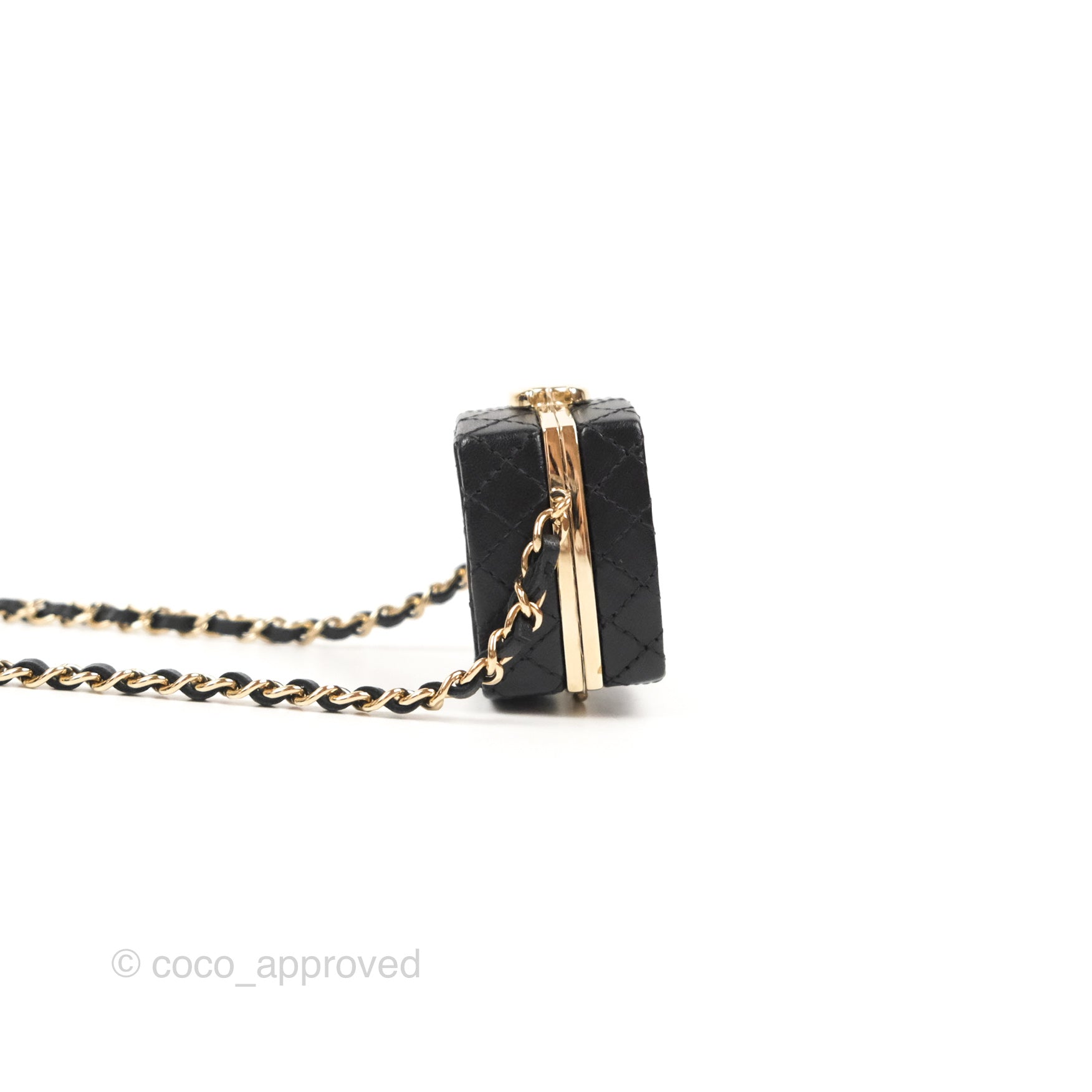 Chanel Mini Beauty Box Clutch With Chain Black Gold Hardware – Coco  Approved Studio
