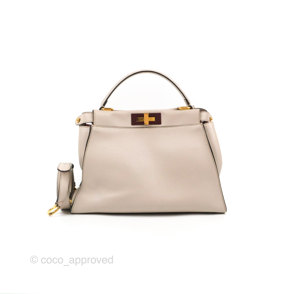 Fendi Peekaboo Medium Light Taupe Gold Hardware Coco Approved Studio