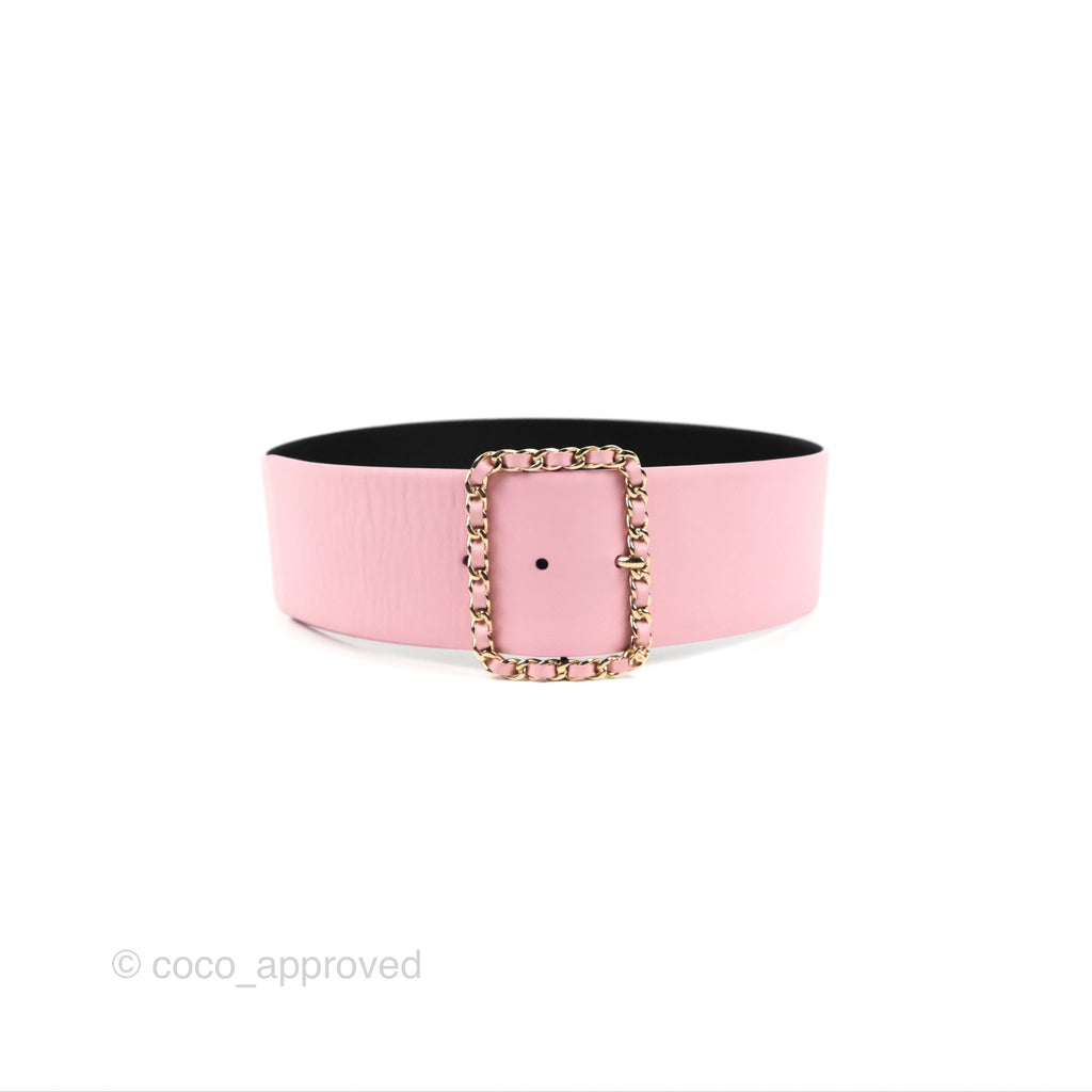 Chanel Woven Chain Buckle Belt Pink 19C