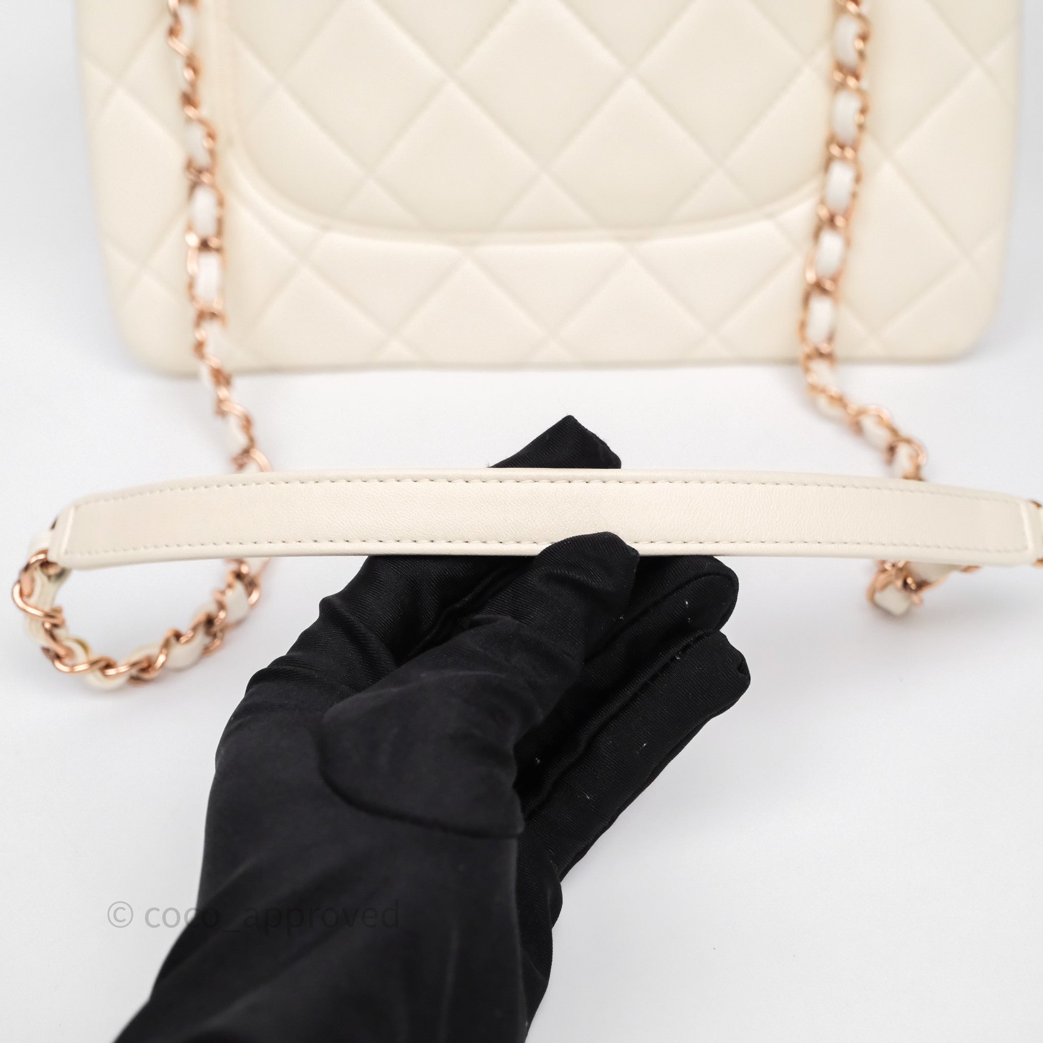 Chanel Small Trendy CC Ivory White Lambskin Rose Gold Hardware