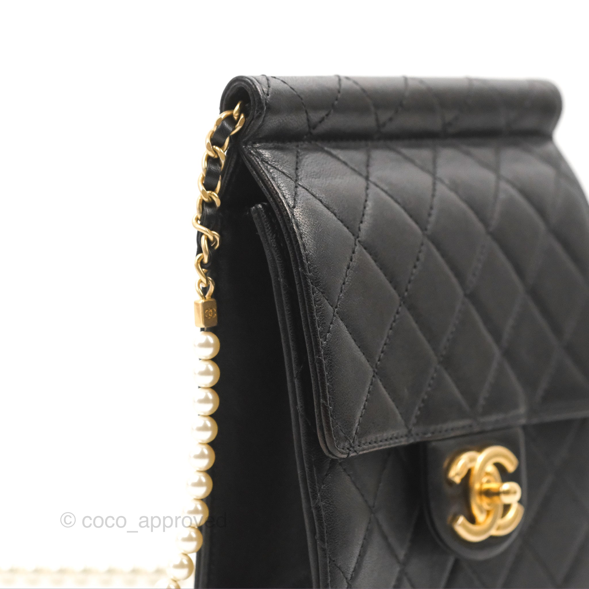 Chanel Paris-Dubai Pearly Flap Bag Pearl Embellished Leather Mini White  4438555