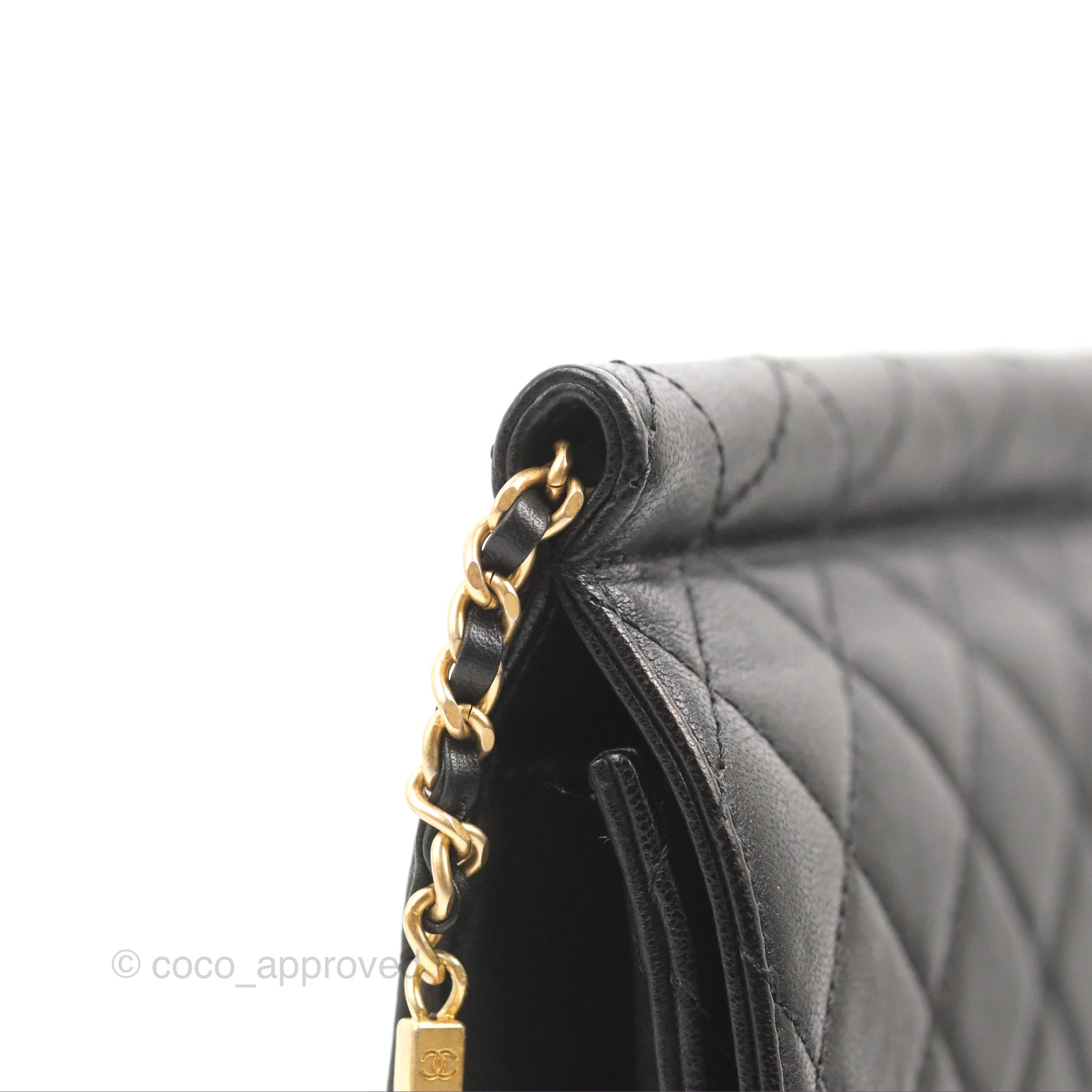 Chanel Small Pearl Flap Bag Black Calfskin Aged Gold Hardware – Coco  Approved Studio