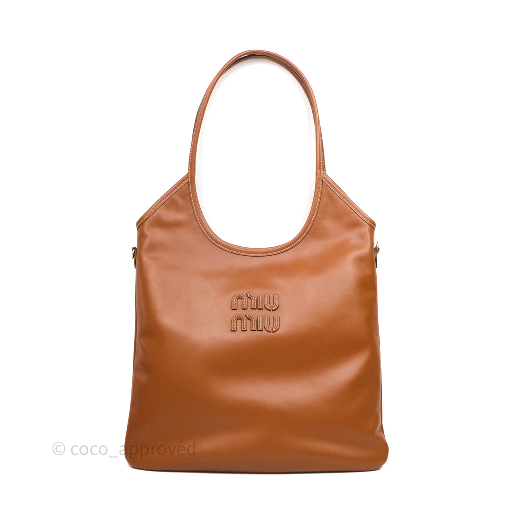 Miu Miu Ivy Leather Bag Brown